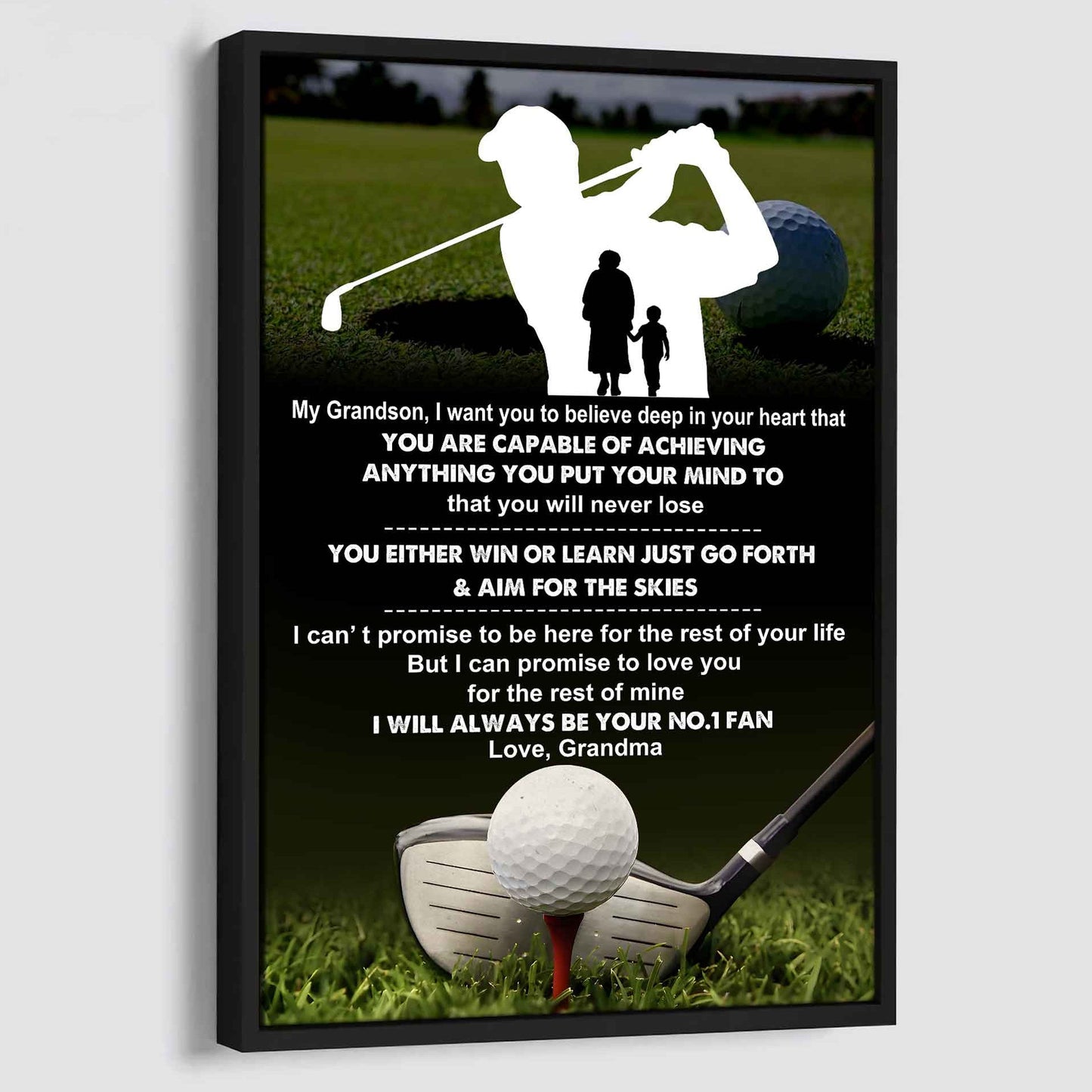 Tennis Poster Canvas Grandma To Grandson - That You Will Never Lose You Either Win Or Learn I Will Always Your No 1 Fan
