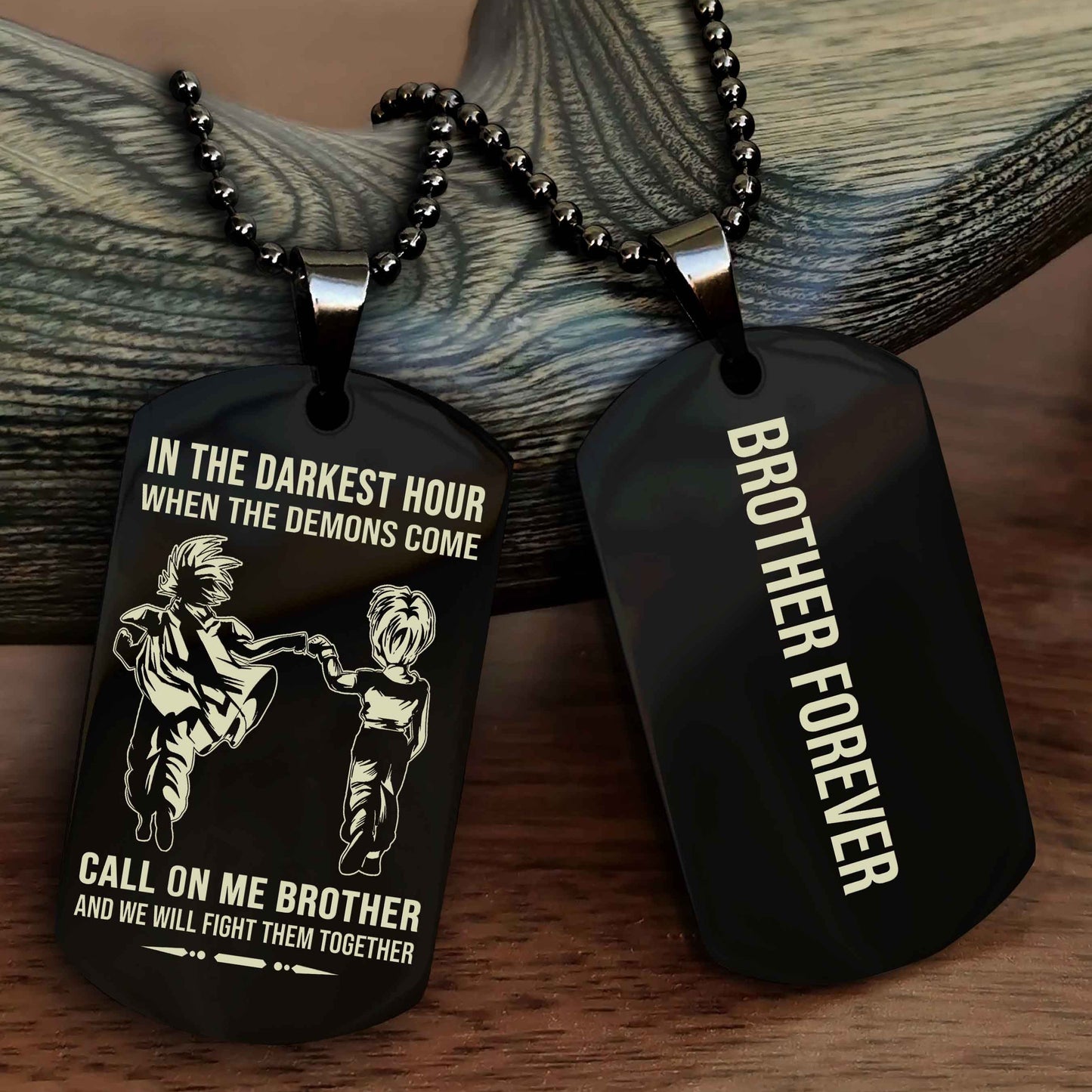 Soldier Customizable engraved black dog tag double sided gift from brother, brother forevers