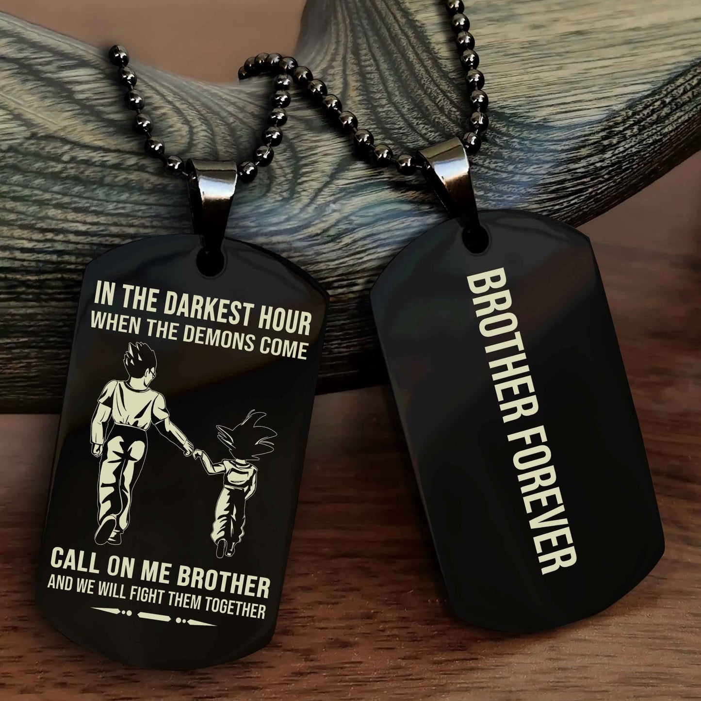Soldier Customizable engraved black dog tag double sided gift from brother, brother forevers