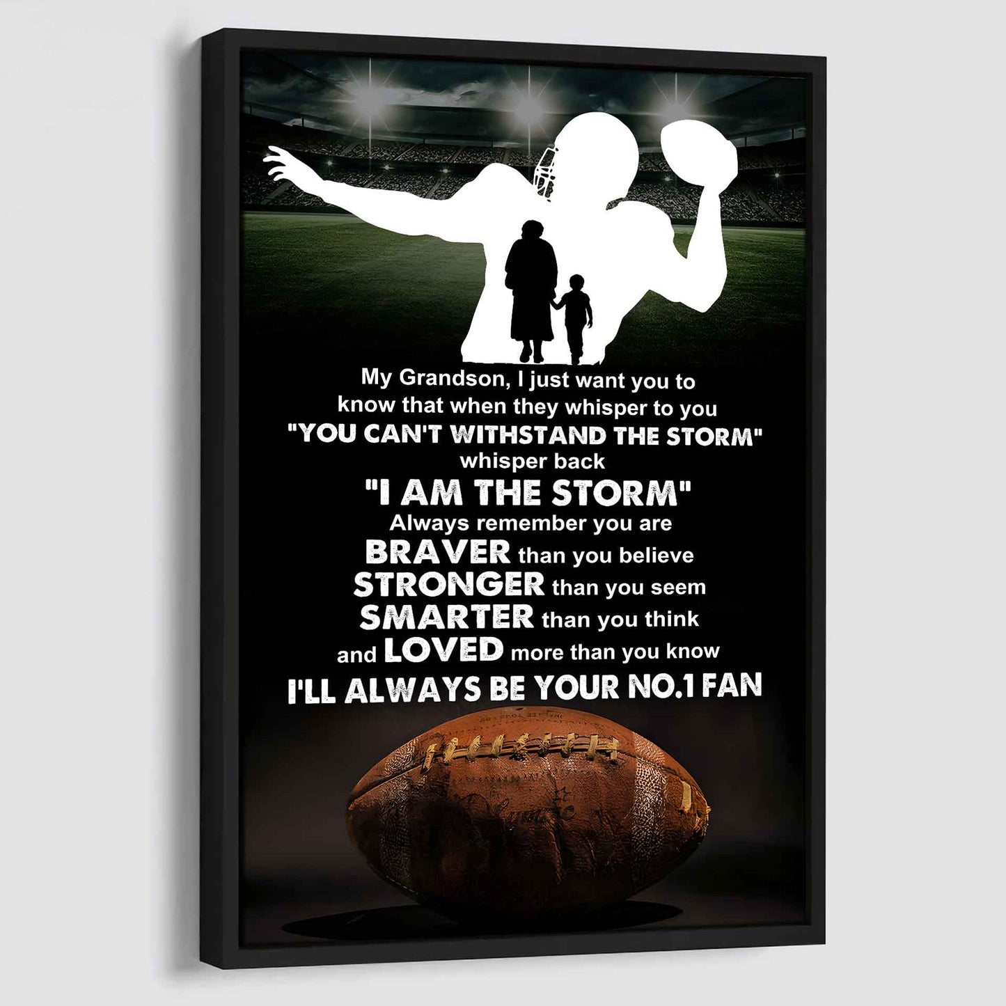 Tennis Poster Canvas Grandma To Grandson - Whisper Back I Am The Storm I Will Always Your No 1 Fan