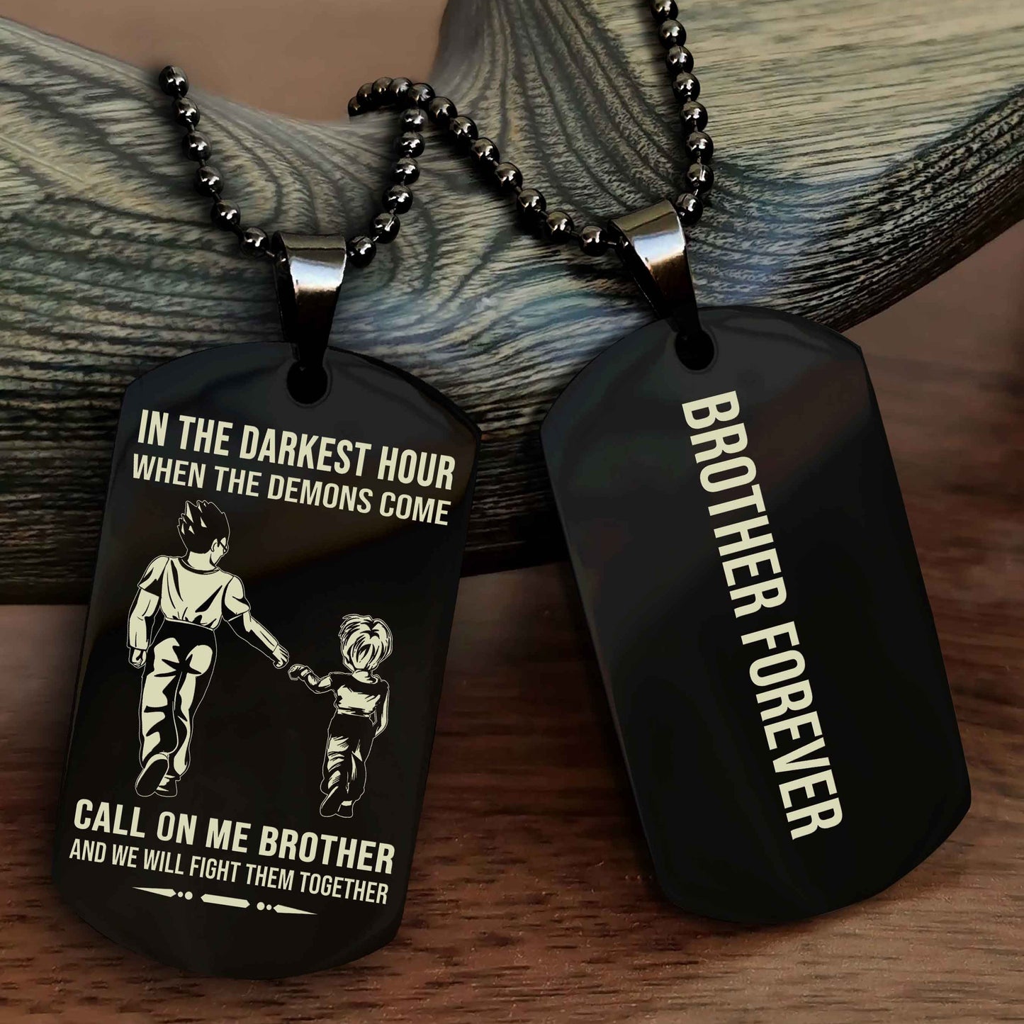 Soldier Customizable engraved black dog tag double sided gift from brother, brother forevers