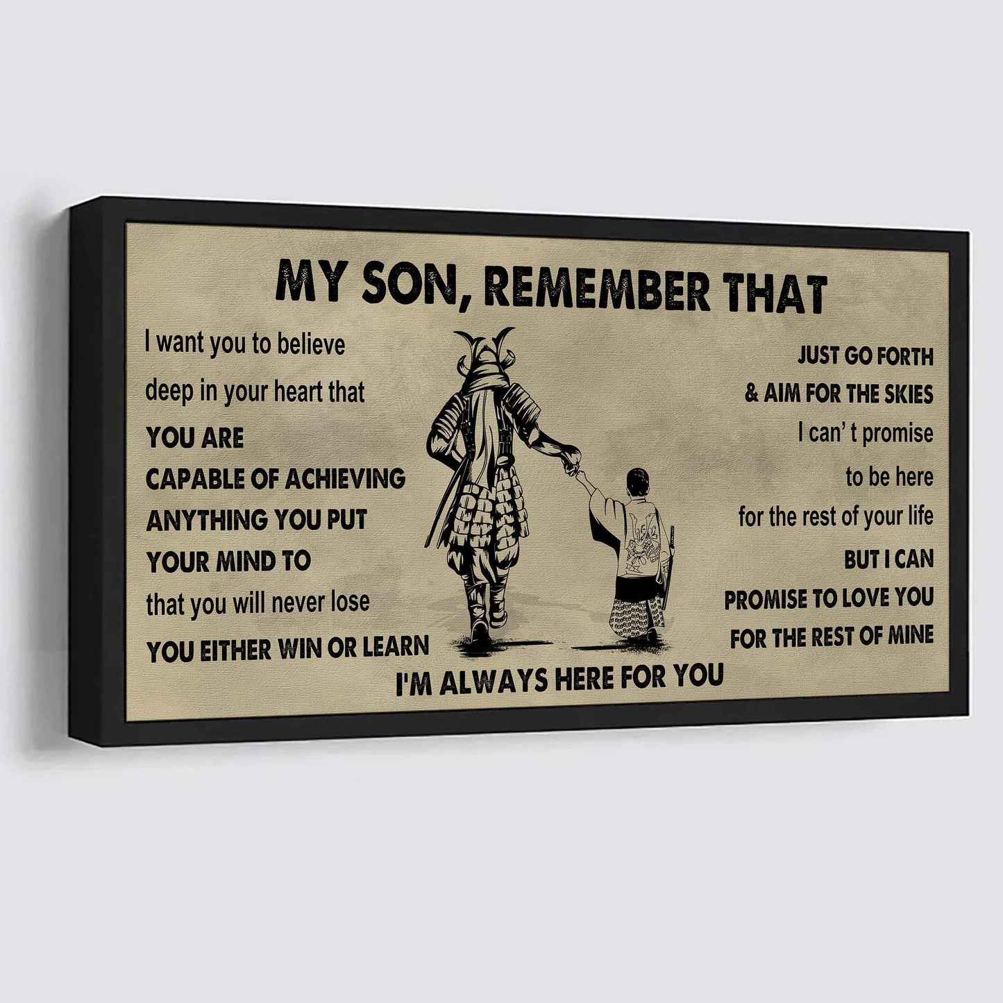 Personalized DRB Poster Canvas - My Son Remember That You Will Never Lose You Either Win Or Learn