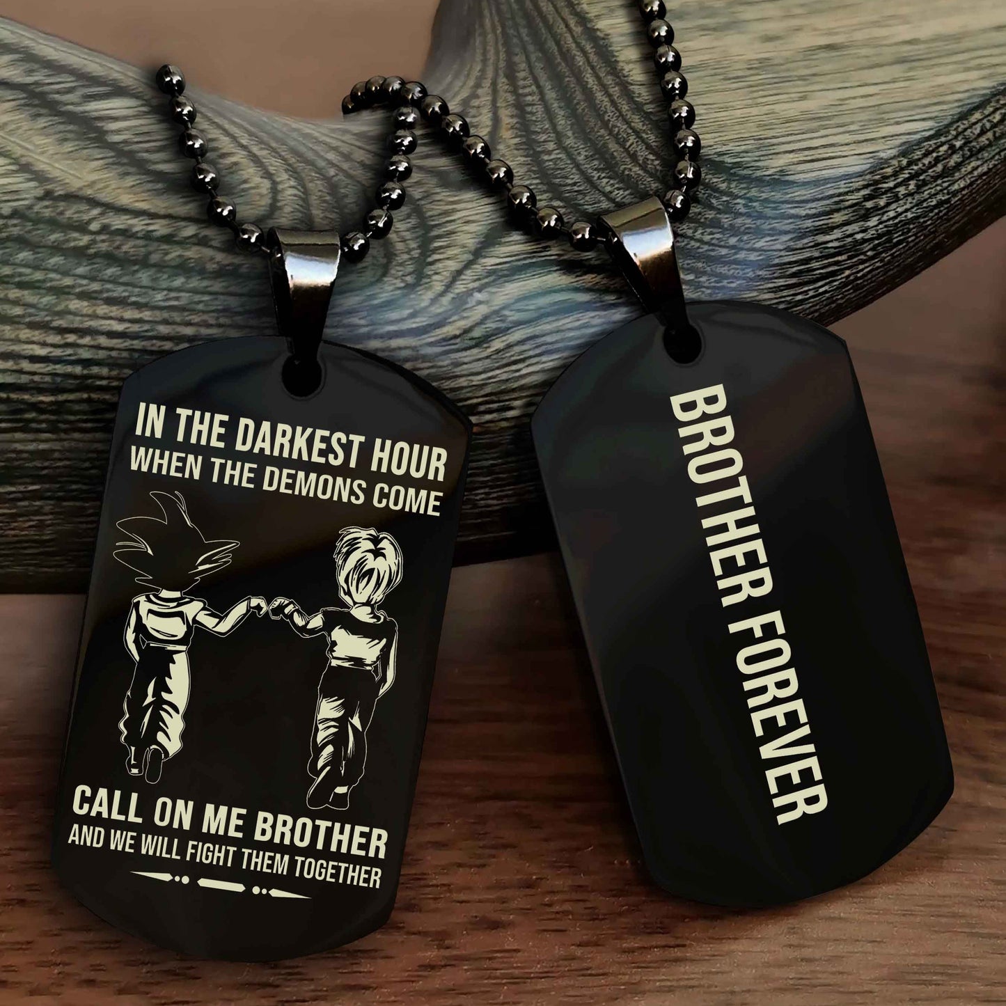 Soldier Customizable engraved black dog tag double sided gift from brother, brother forevers