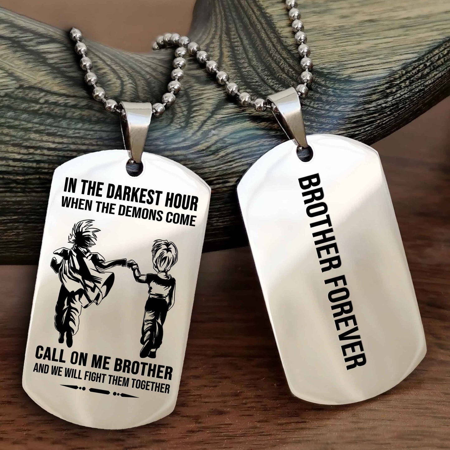 Soldier Customizable engraved black dog tag double sided gift from brother, brother forevers