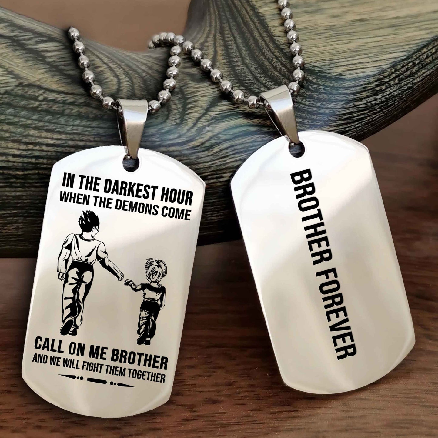 Soldier Customizable engraved black dog tag double sided gift from brother, brother forevers