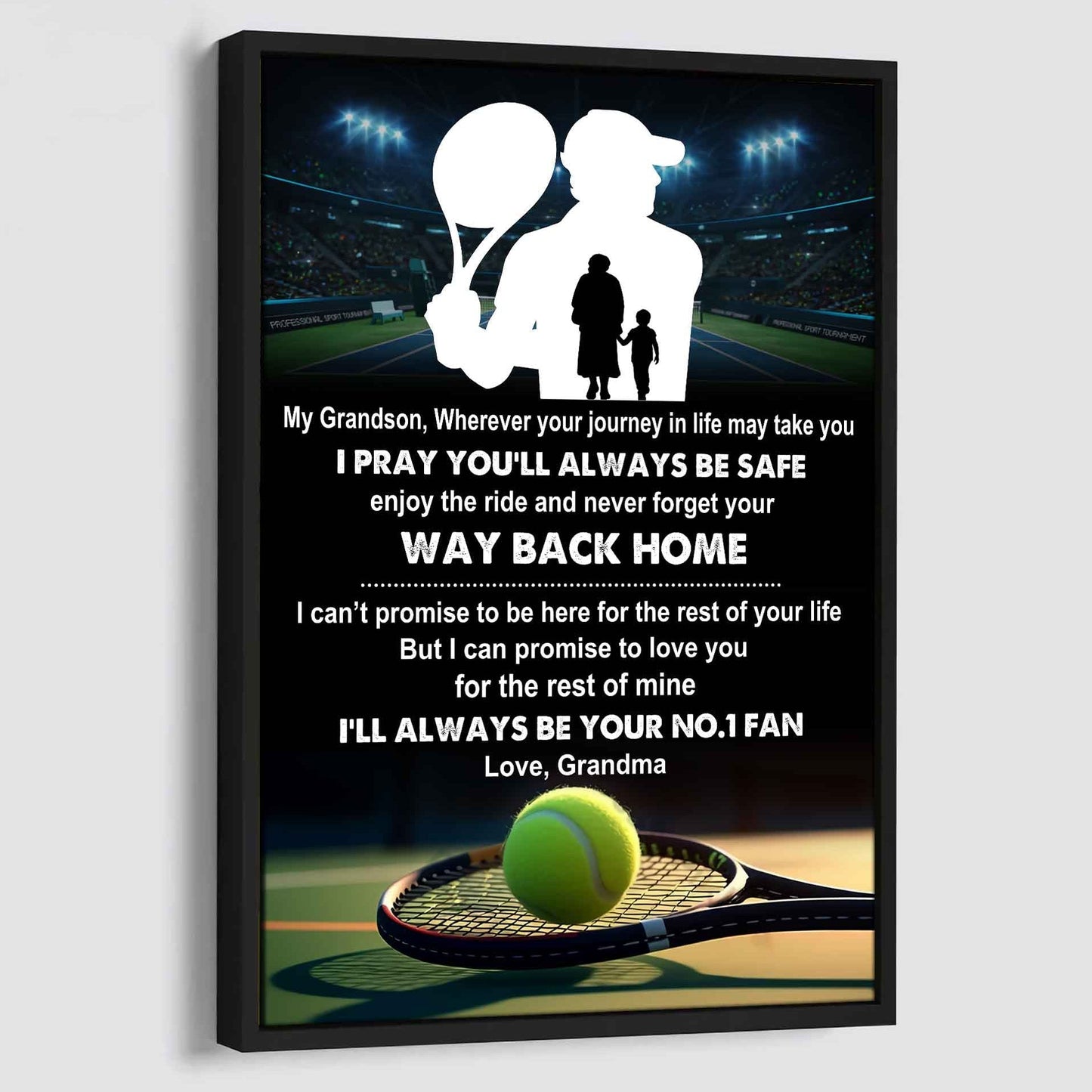 Soccer Poster Canvas Grandma To Grandson - Never Forget Your Way Back Home I Will Always Your No 1 Fan