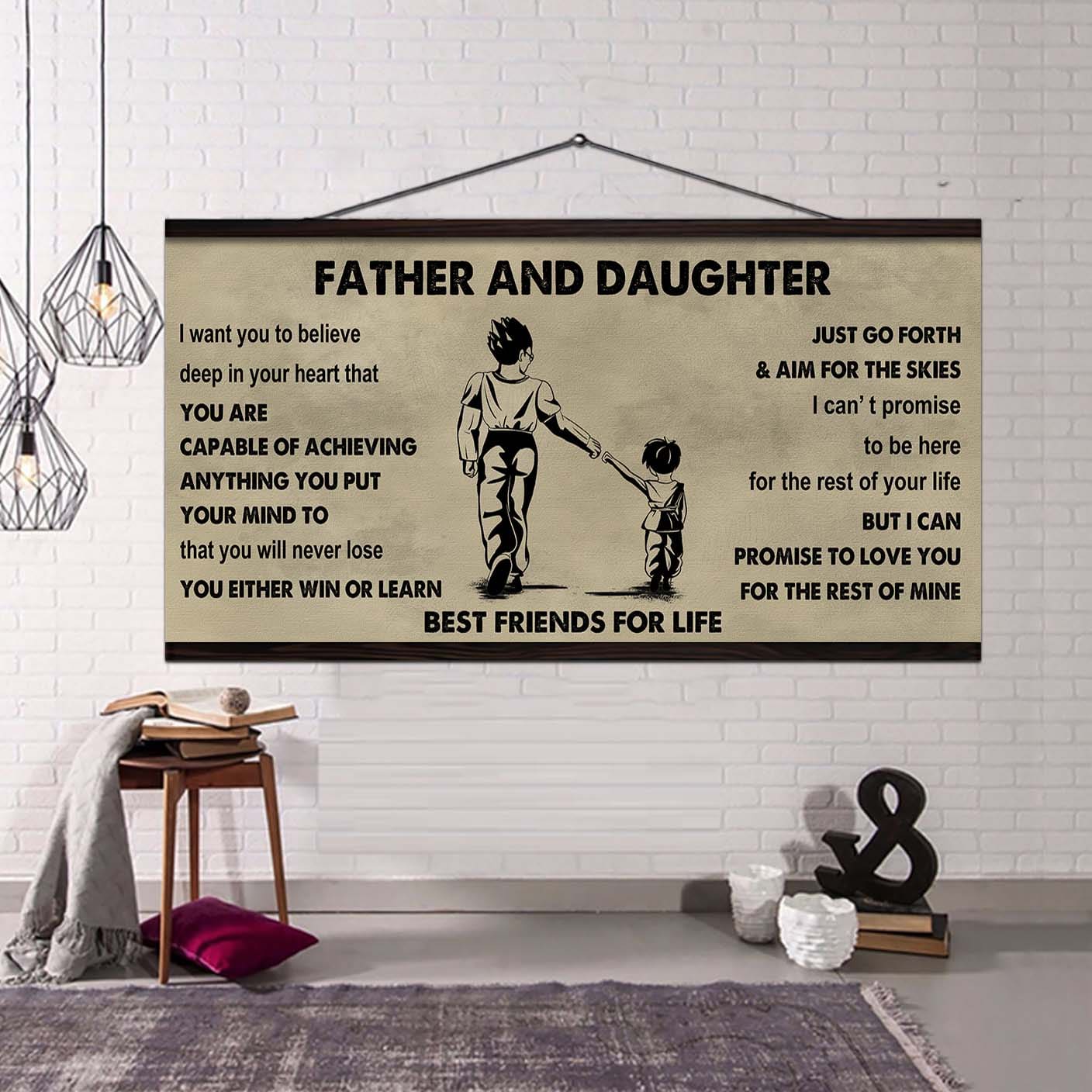 Knight Templar Father And Daughter Best Friends For Life - Ver 2 Never Forget Your Way Back Home Poster Canvas Gift For Son From Father