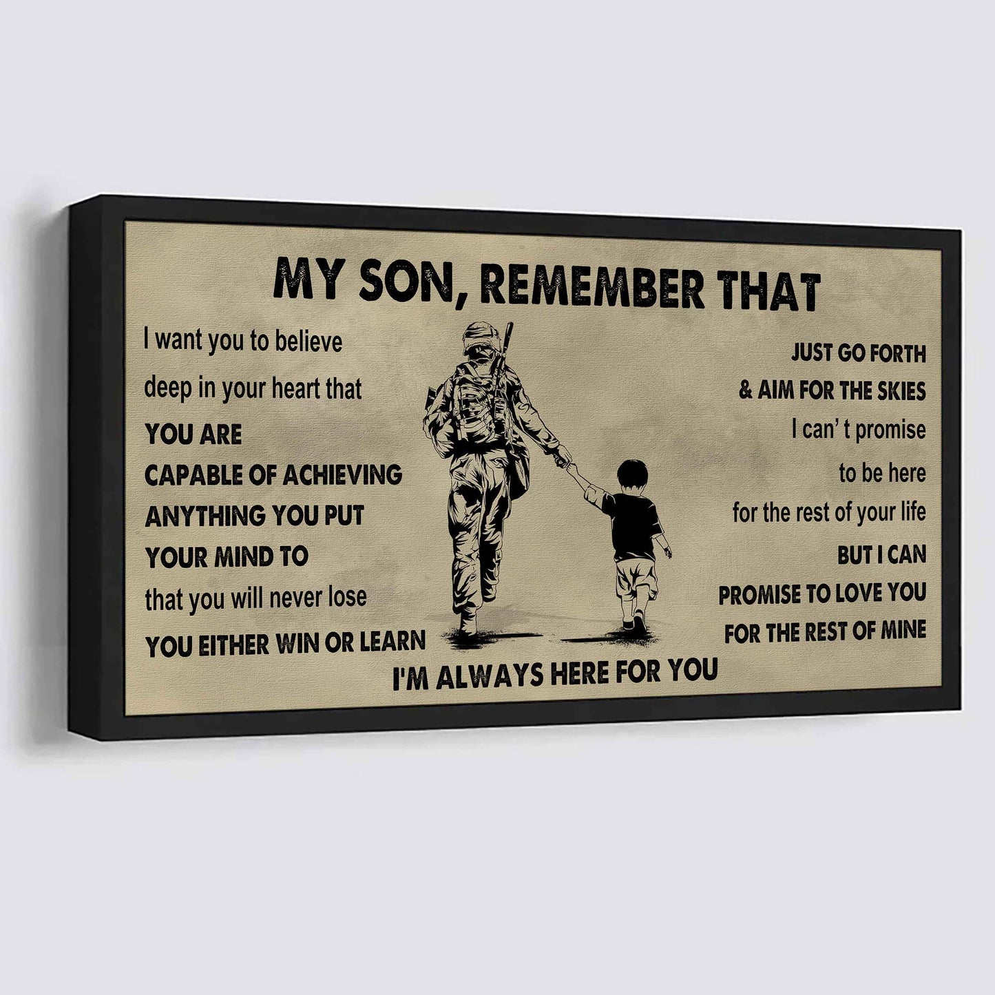 Personalized DRB Poster Canvas - My Son Remember That You Will Never Lose You Either Win Or Learn