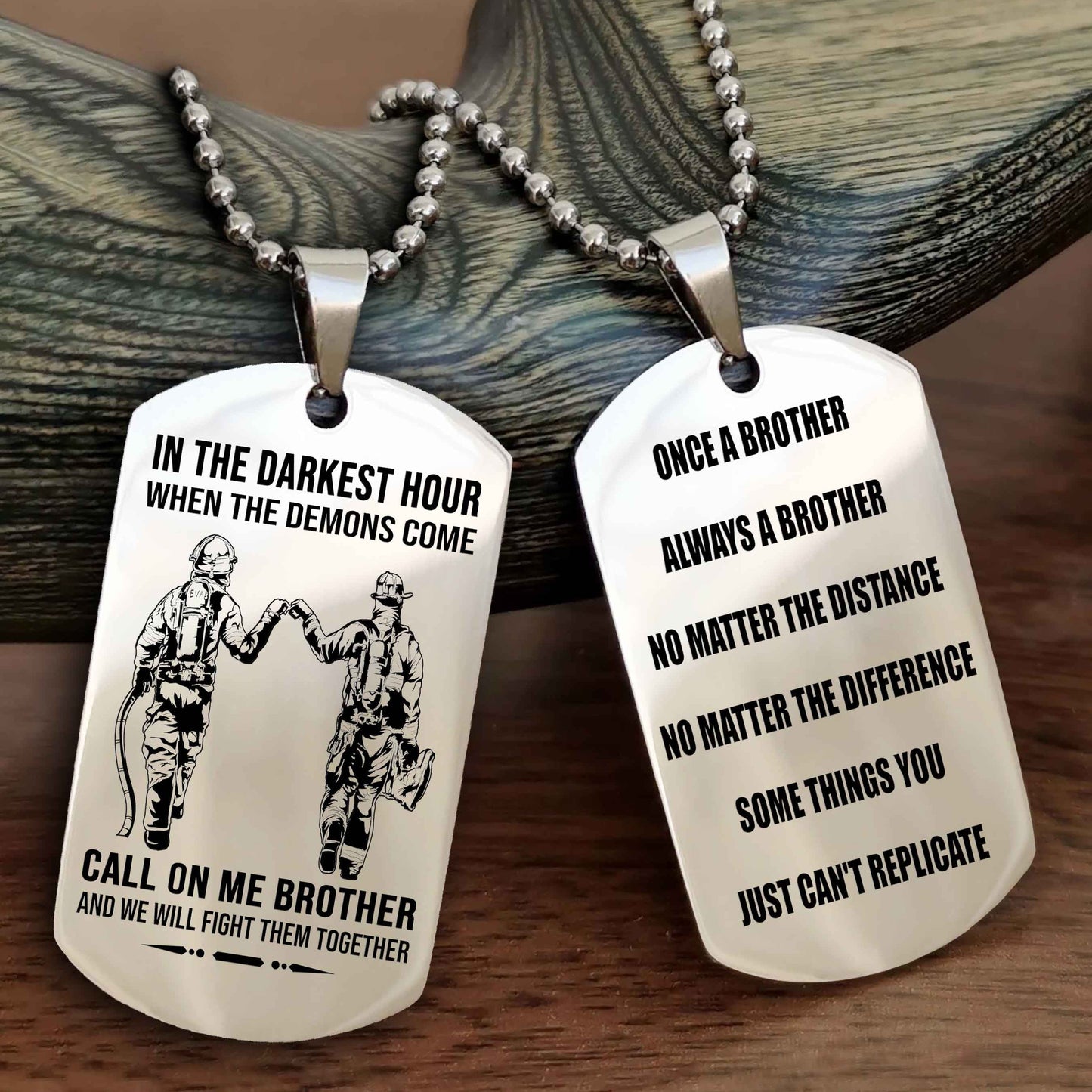 OP tem 3 Customizable engraved dog tag double sided gift from brother Once A Brother Always A Brother