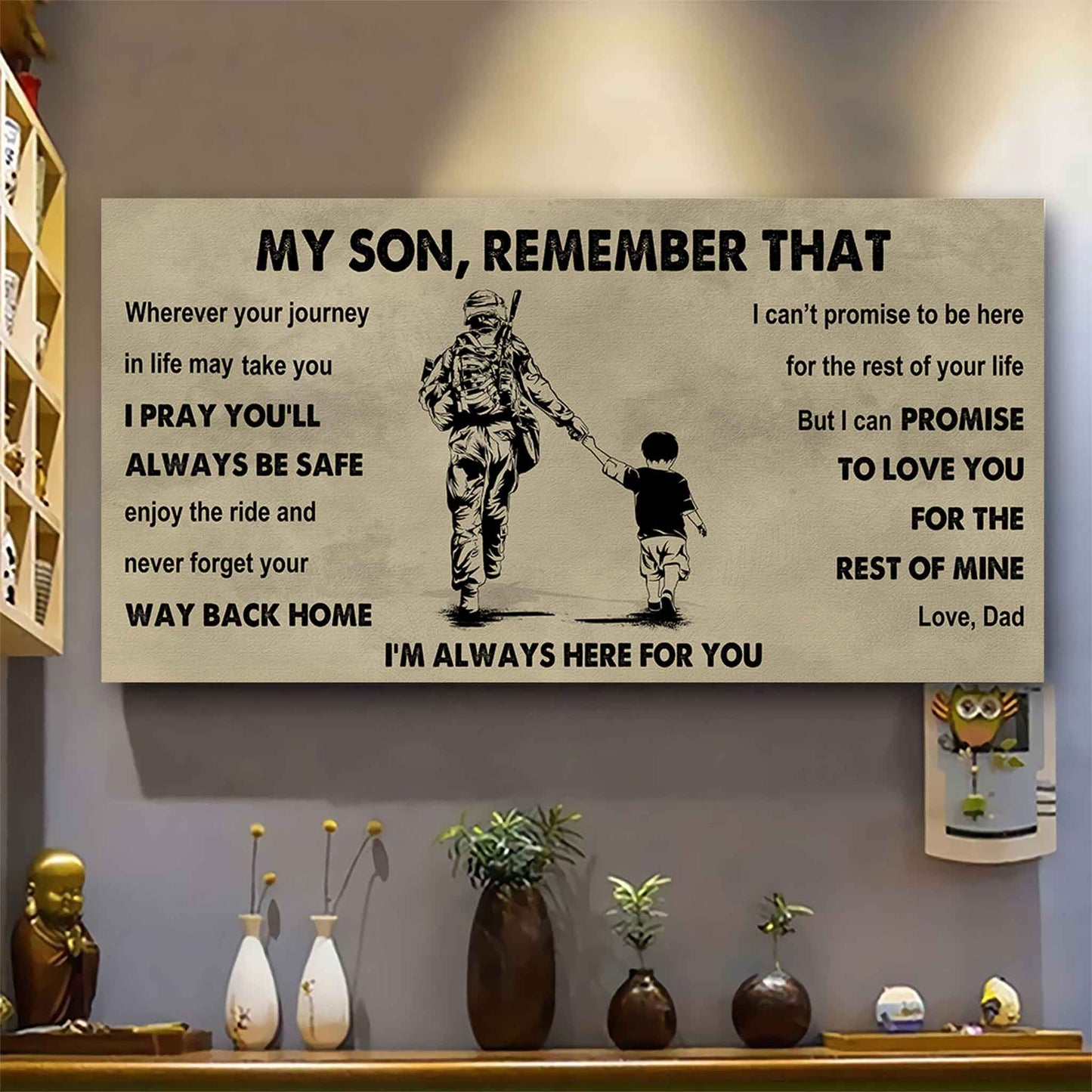Personalized DRB Poster Canvas - My Son Remember That Never Forget Your Way Back Home