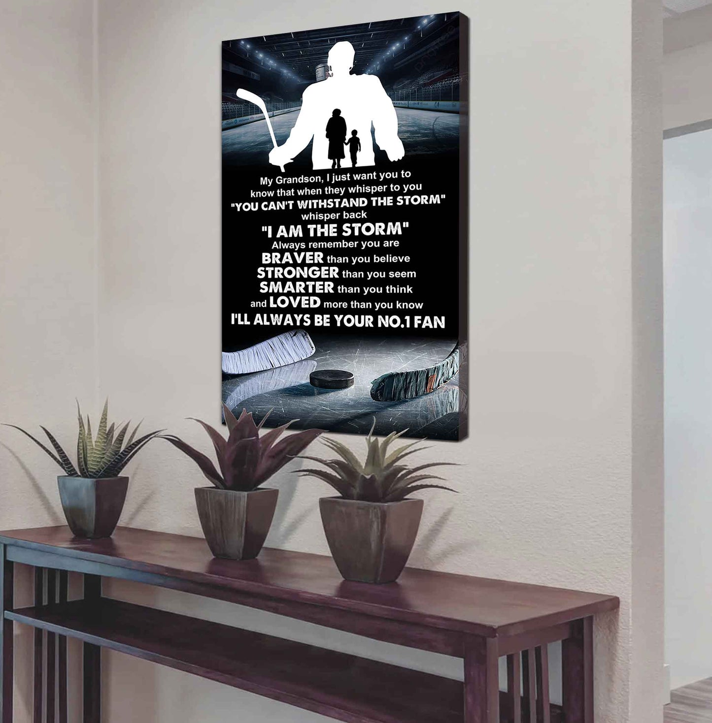 Tennis Poster Canvas Grandma To Grandson - Whisper Back I Am The Storm I Will Always Your No 1 Fan