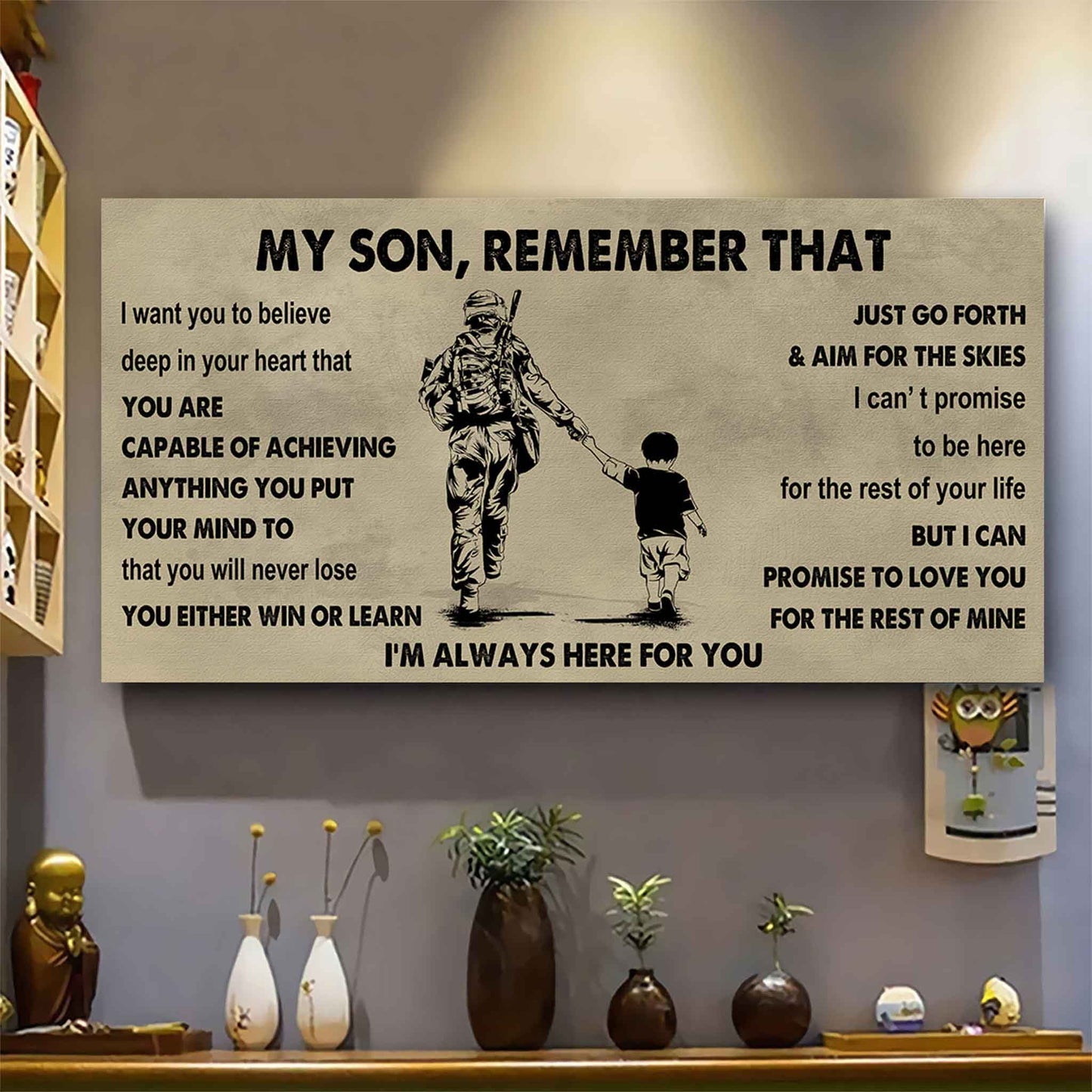 Personalized DRB Poster Canvas - My Son Remember That You Will Never Lose You Either Win Or Learn