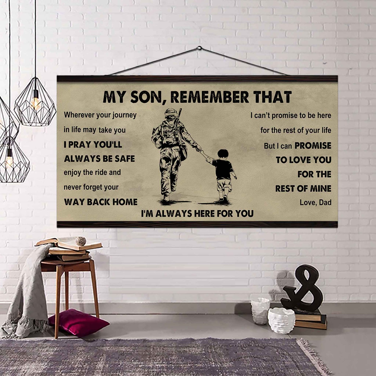 Personalized DRB Poster Canvas - My Son Remember That Never Forget Your Way Back Home