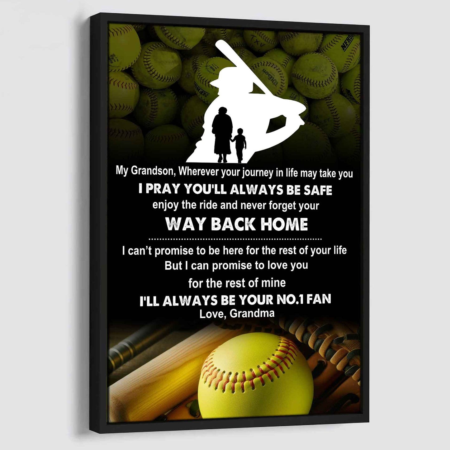Tennis Poster Canvas Grandma To Grandson - Never Forget Your Way Back Home I Will Always Your No 1 Fan