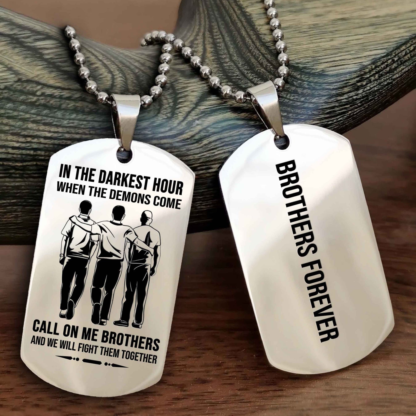Soldier Customizable engraved black dog tag double sided gift from brother, brother forevers