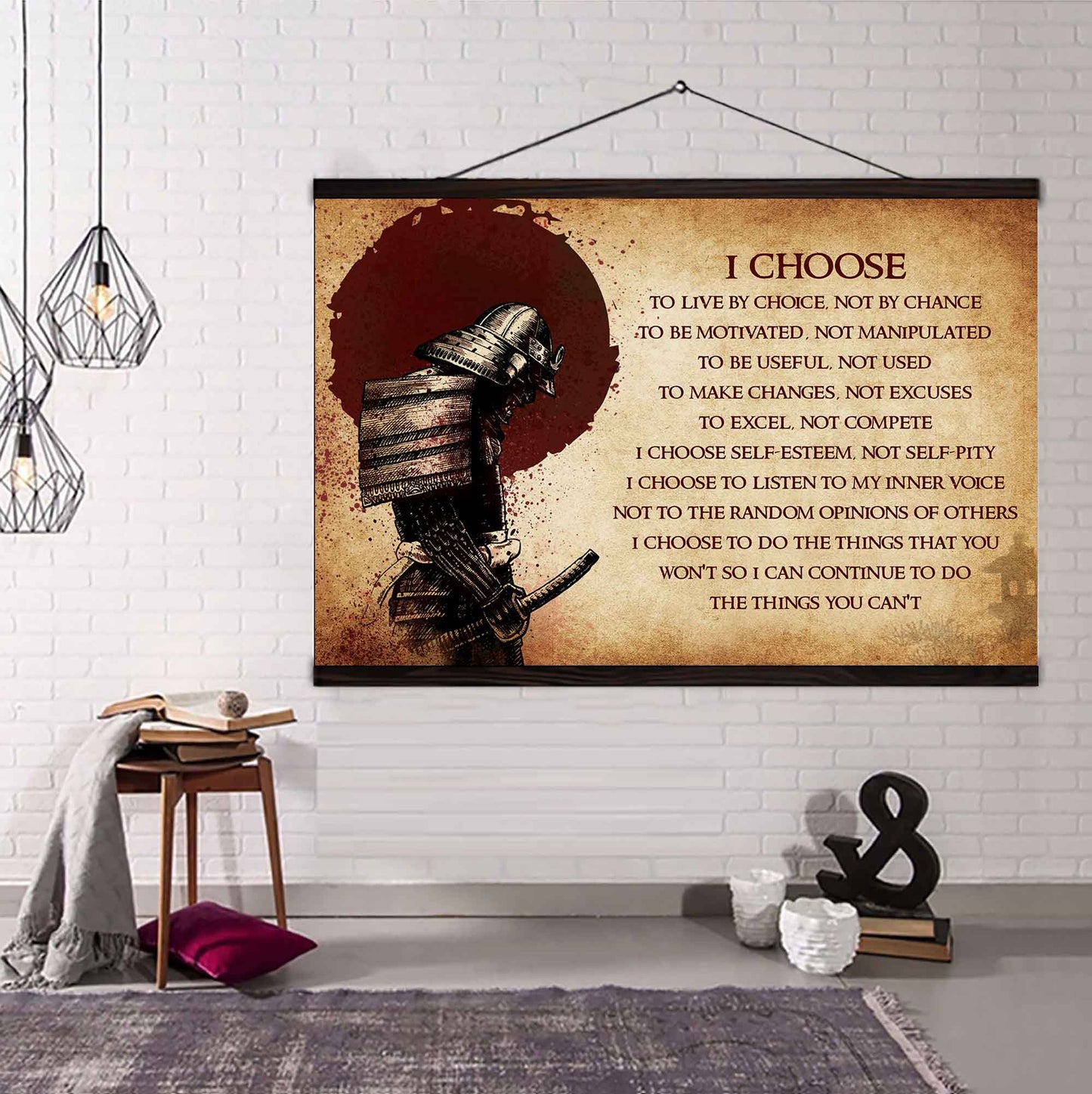 Soldier Poster Canvas I Choose To Live By Choice Best Gift With Motivation Quotes