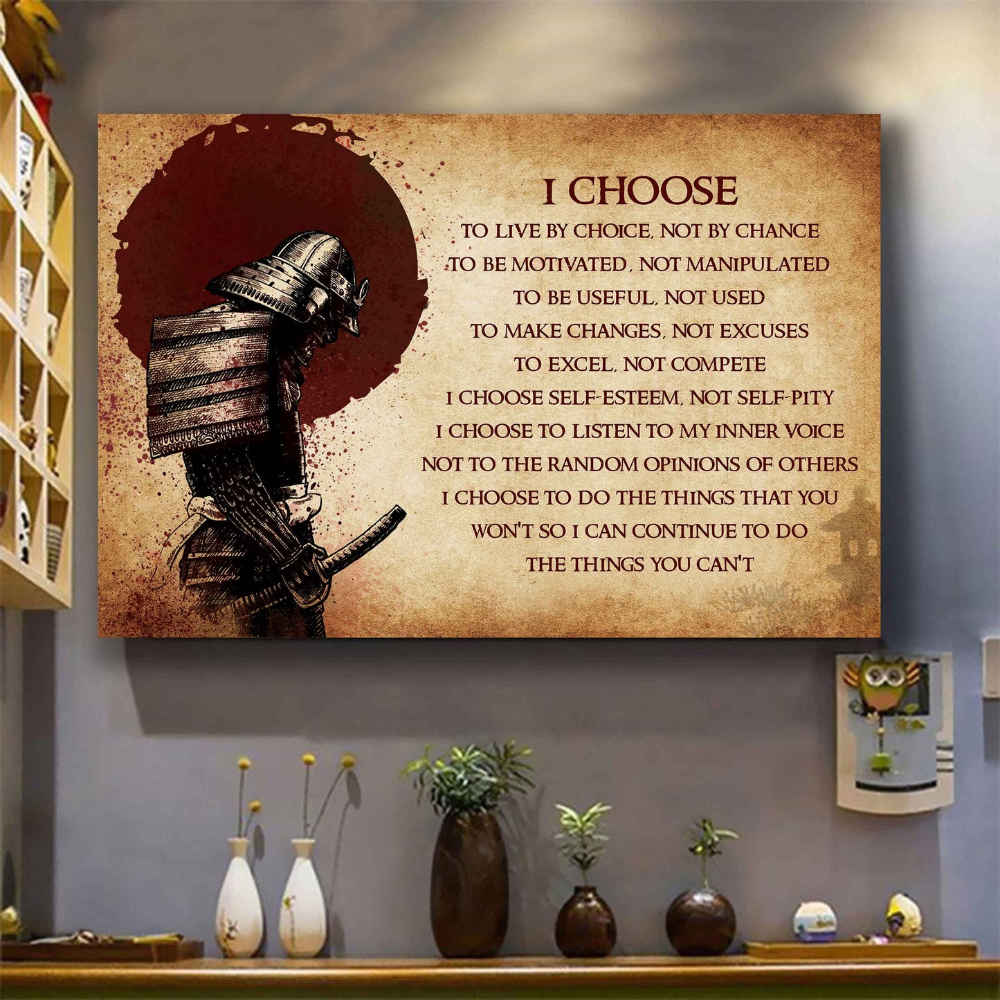 Soldier Poster Canvas I Choose To Live By Choice Best Gift With Motivation Quotes