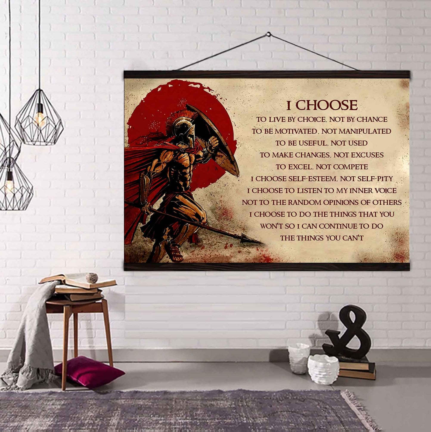 Soldier Poster Canvas I Choose To Live By Choice Best Gift With Motivation Quotes