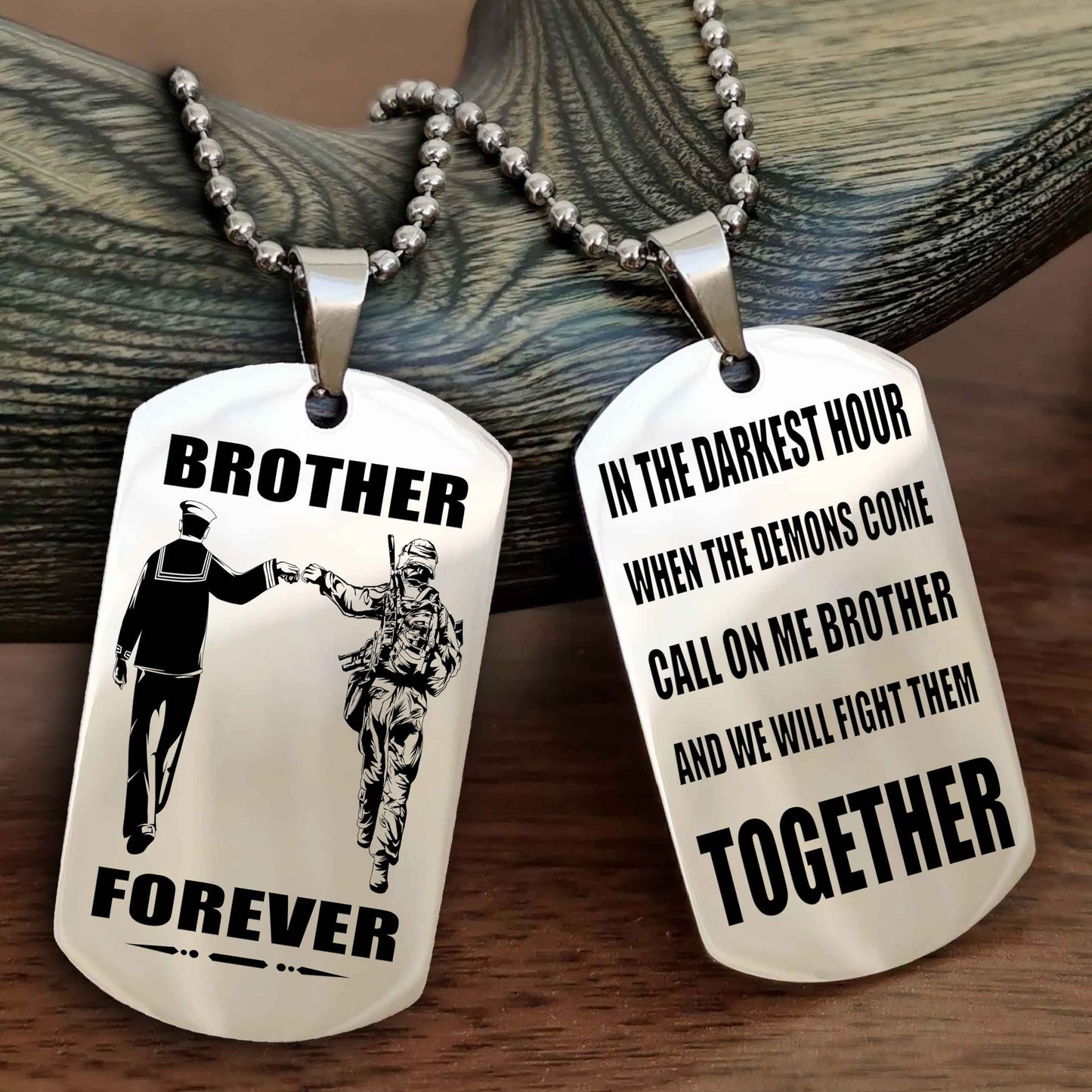 Mix Soldier Double Sided Dog Tag Call On Me Brother And We Will Fight Them Together