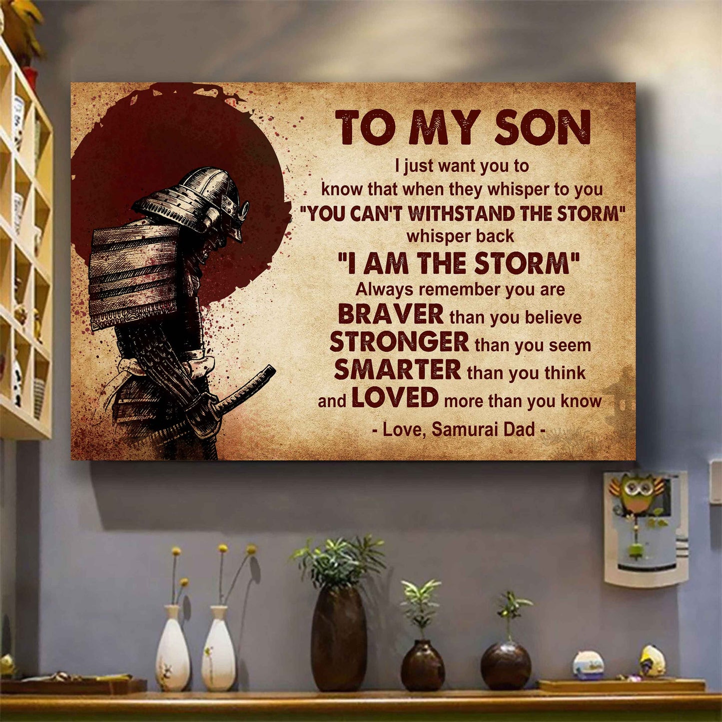 Knight Templar Poster Canvas Whisper Back I'm The Storm From Dad To Son Gift For Your Son