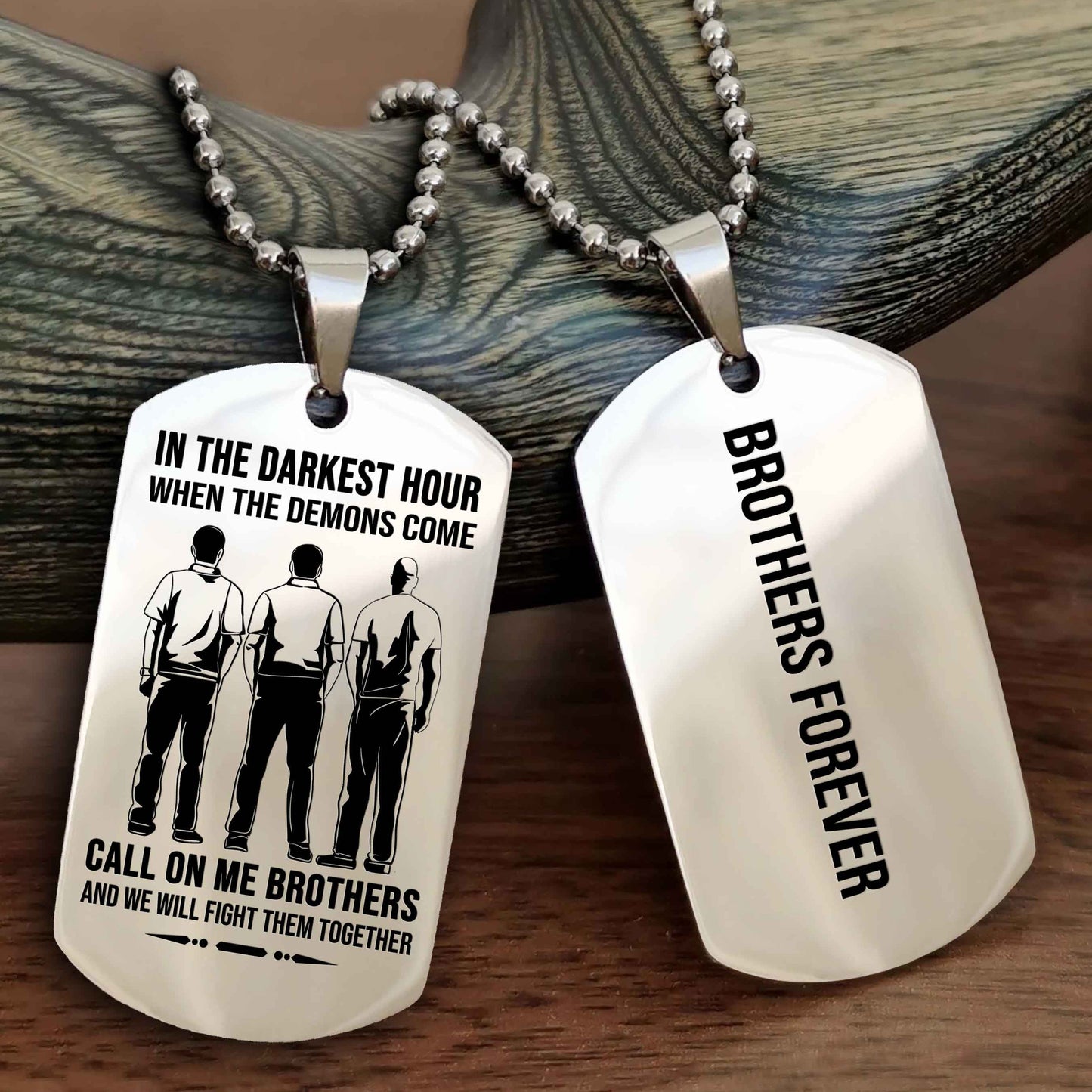 Soldier Customizable engraved black dog tag double sided gift from brother, brother forevers