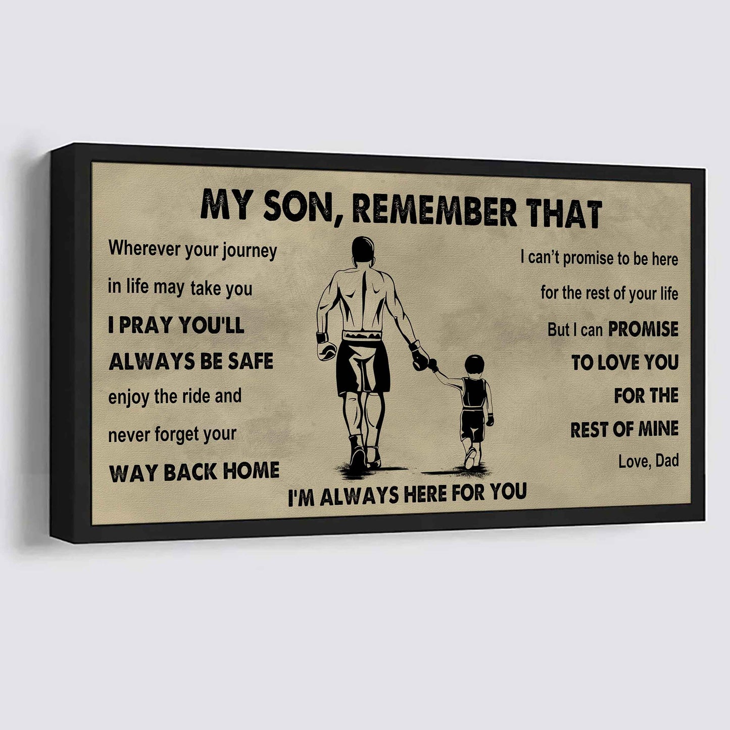Personalized Sport Poster Canvas -  My Son Remember That Never Forget Your Way Back Home