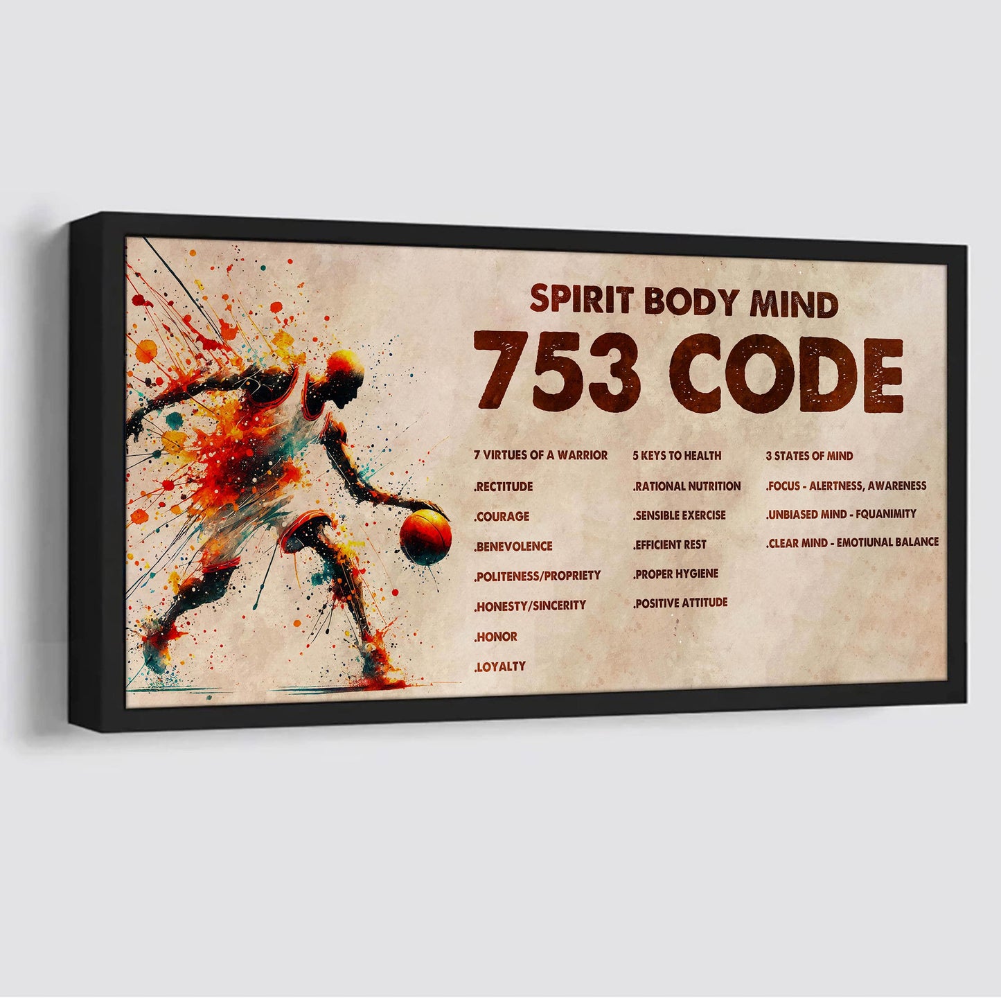 Knight Templar Poster Canvas 7 5 3 Code Motivation Quotes