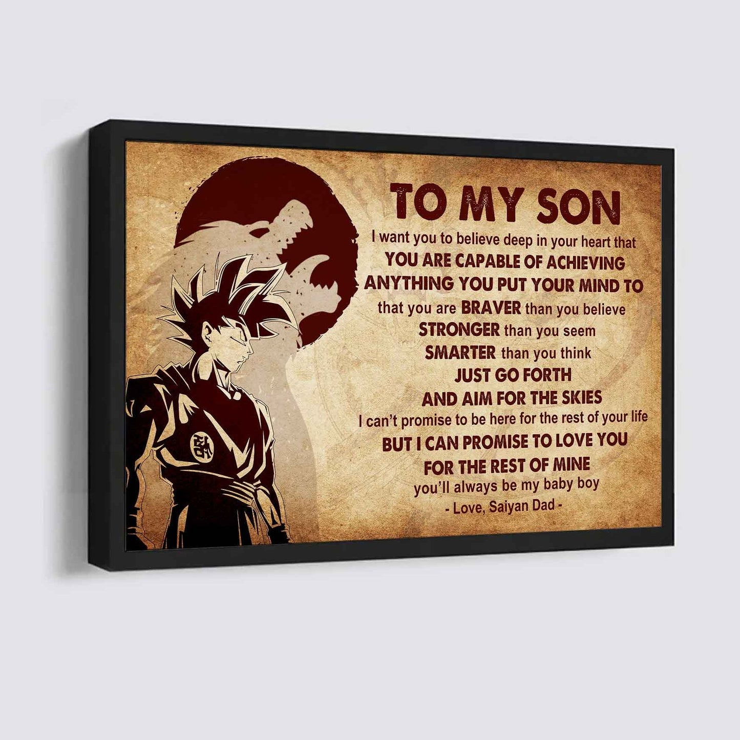 New Version Warrior Poster Canvas Just Go Forth And Aim For The Skies From Dad To Son Gift For Your Son Motivational Quotes