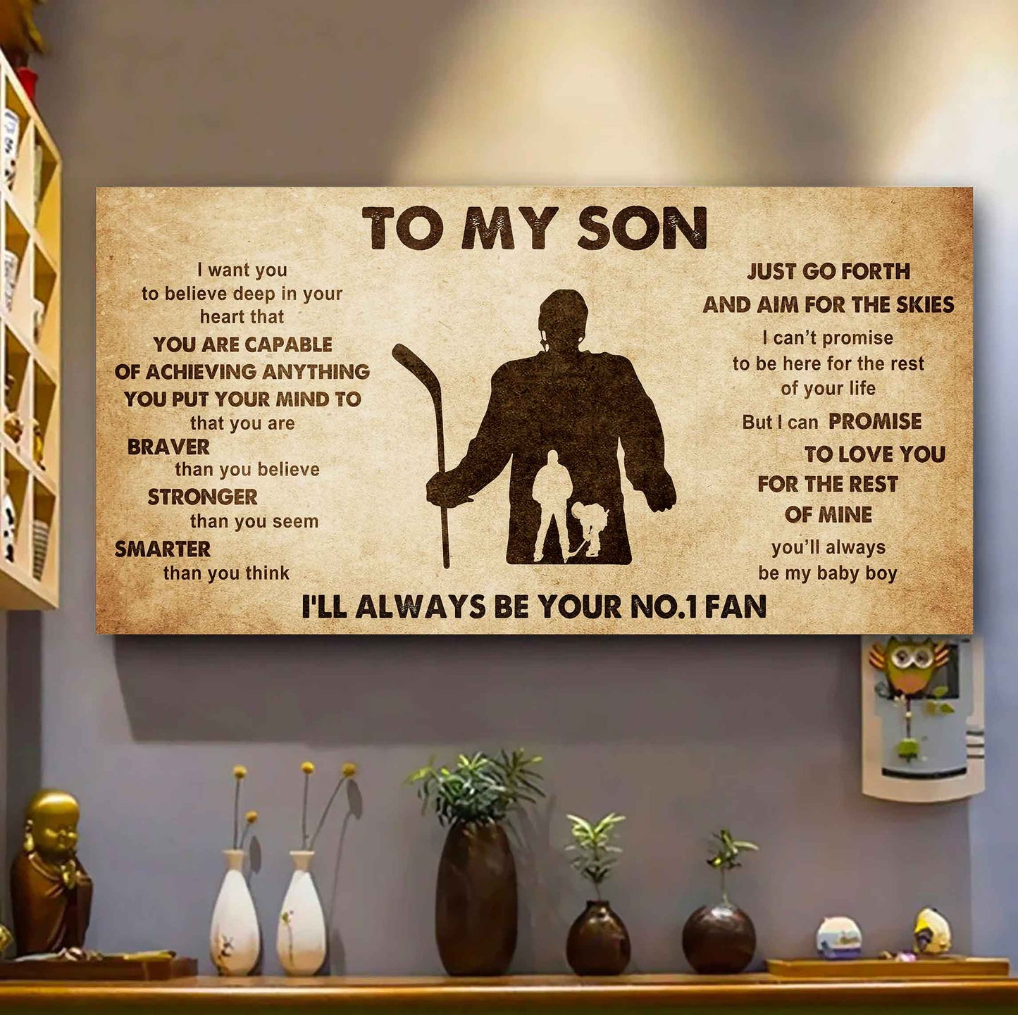 Personalized Sport Poster Canvas I'll Be Your No 1 Fan Dad To Son - That You Are Braver Than You Believe Just Go Forth