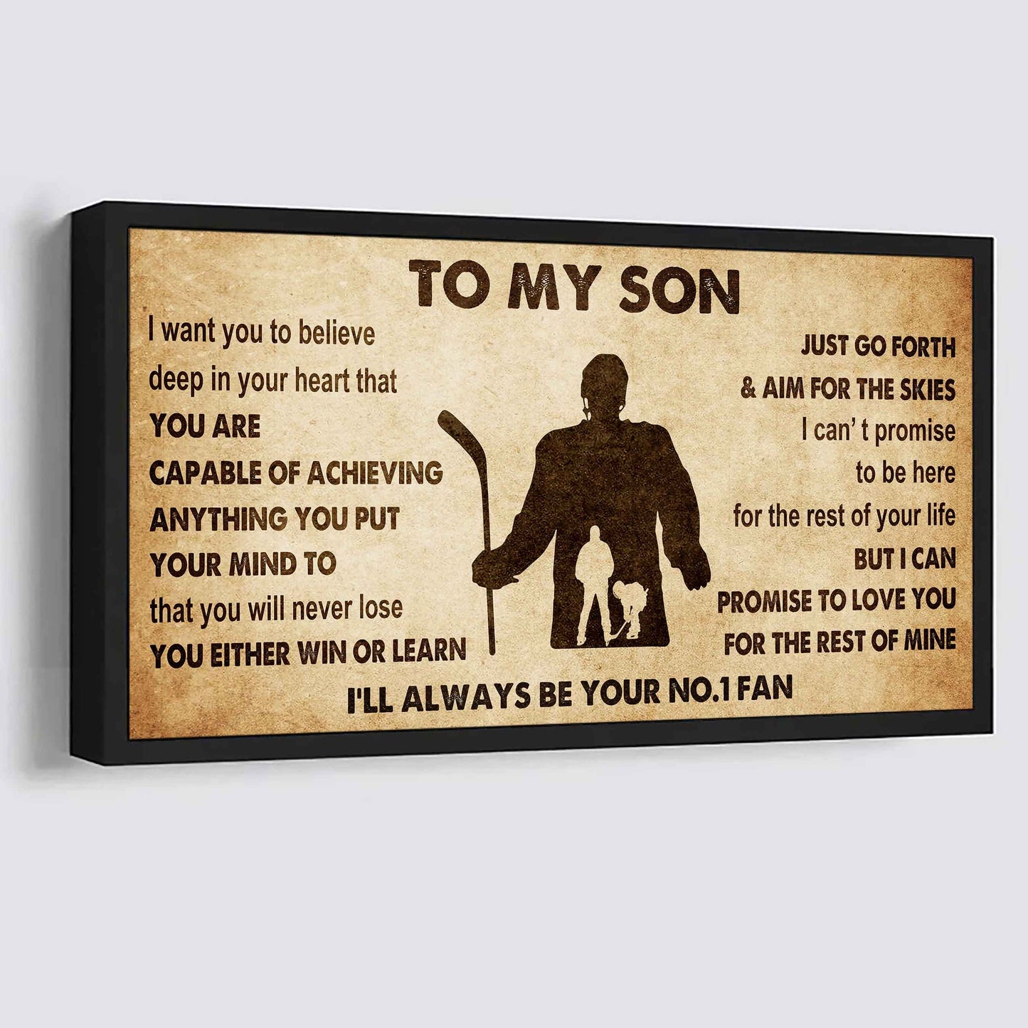 Personalized Sport Poster Canvas I'll Be Your No 1 Fan Dad To Son - You Will Never Lose You Either Win Or Learn