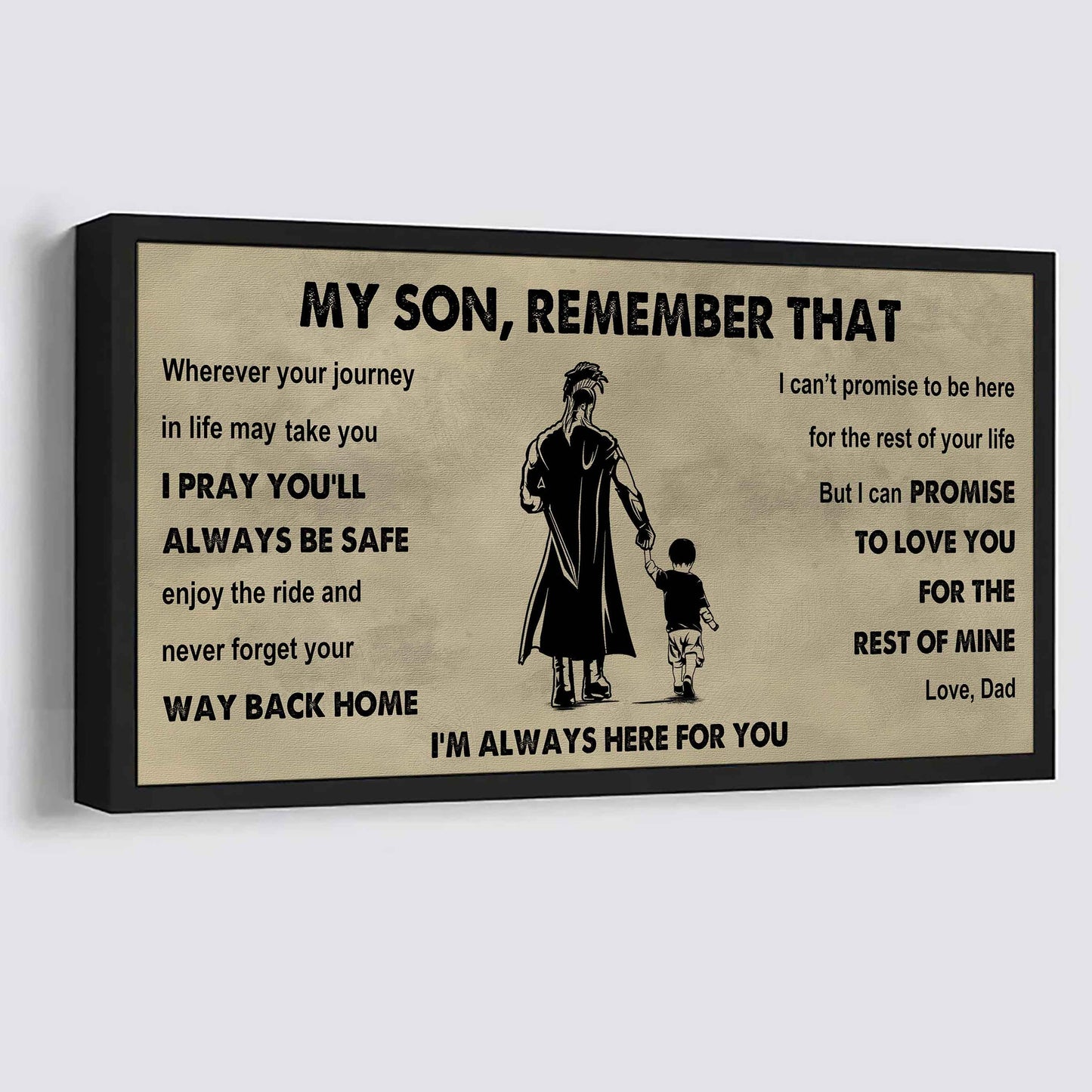 Personalized DRB Poster Canvas - My Son Remember That Never Forget Your Way Back Home