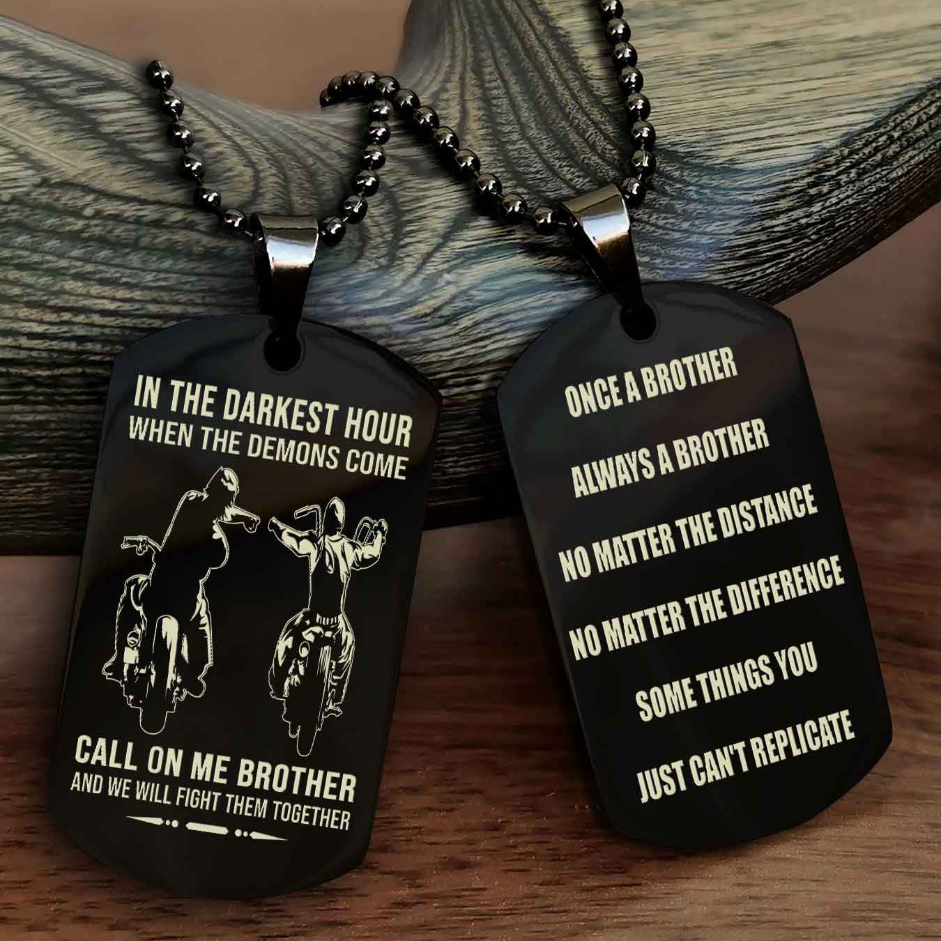 TWD Customizable engraved dog tag double sided gift from brother Once A Brother Always A Brother