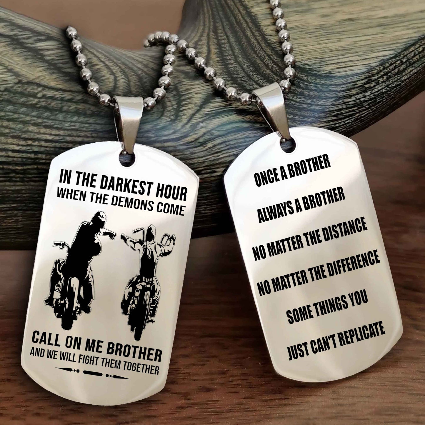 TWD Customizable engraved dog tag double sided gift from brother Once A Brother Always A Brother