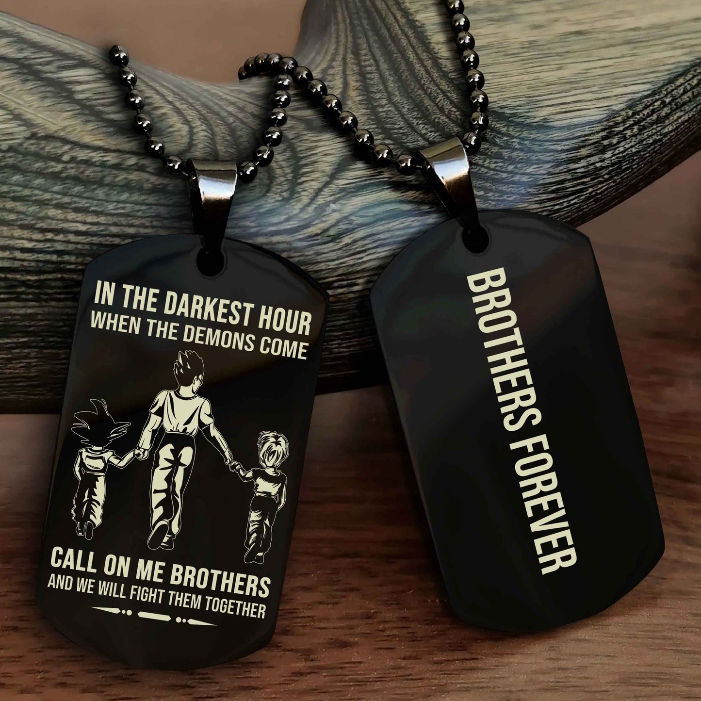 Soldier Customizable engraved black dog tag double sided gift from brother, brother forevers