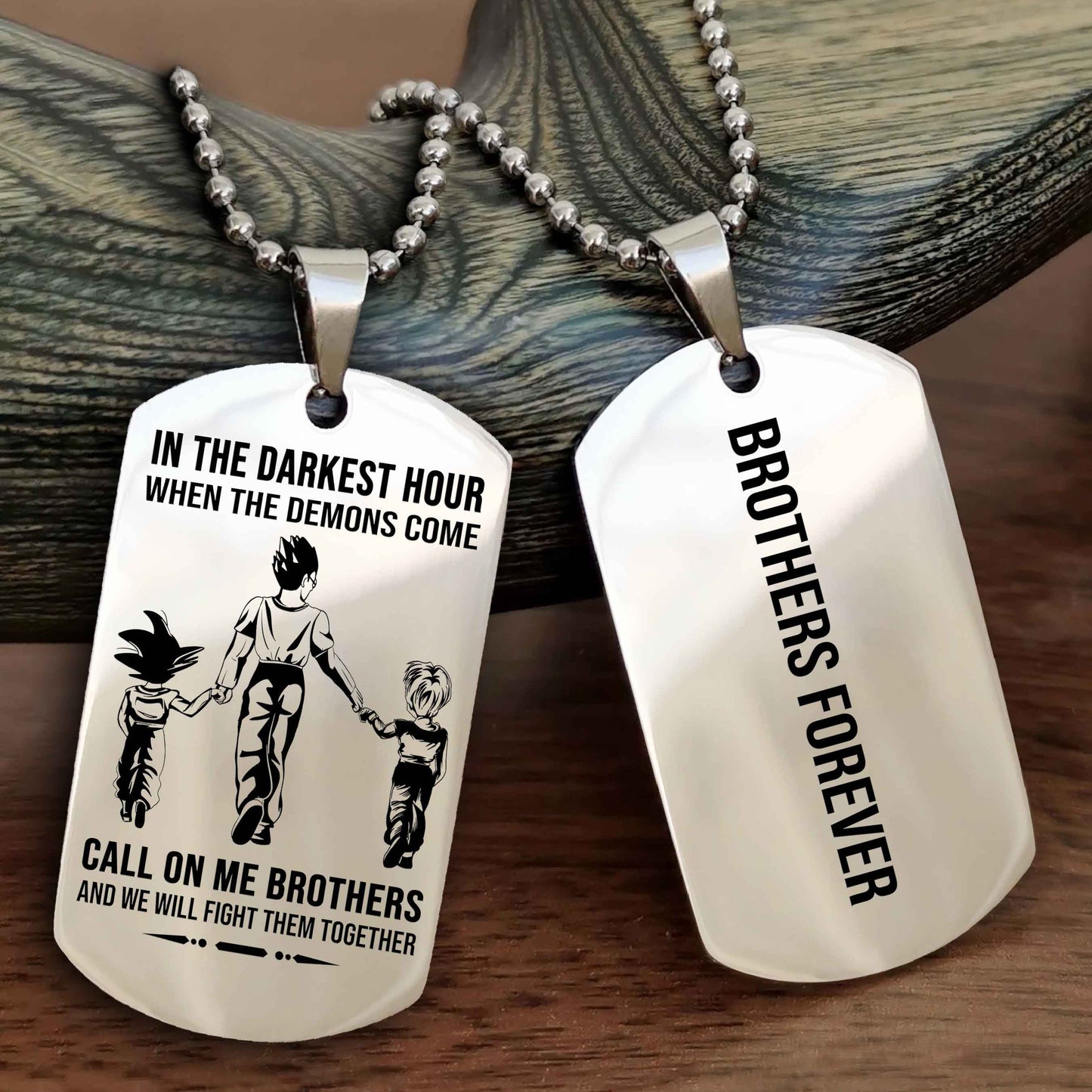 Soldier Customizable engraved black dog tag double sided gift from brother, brother forevers