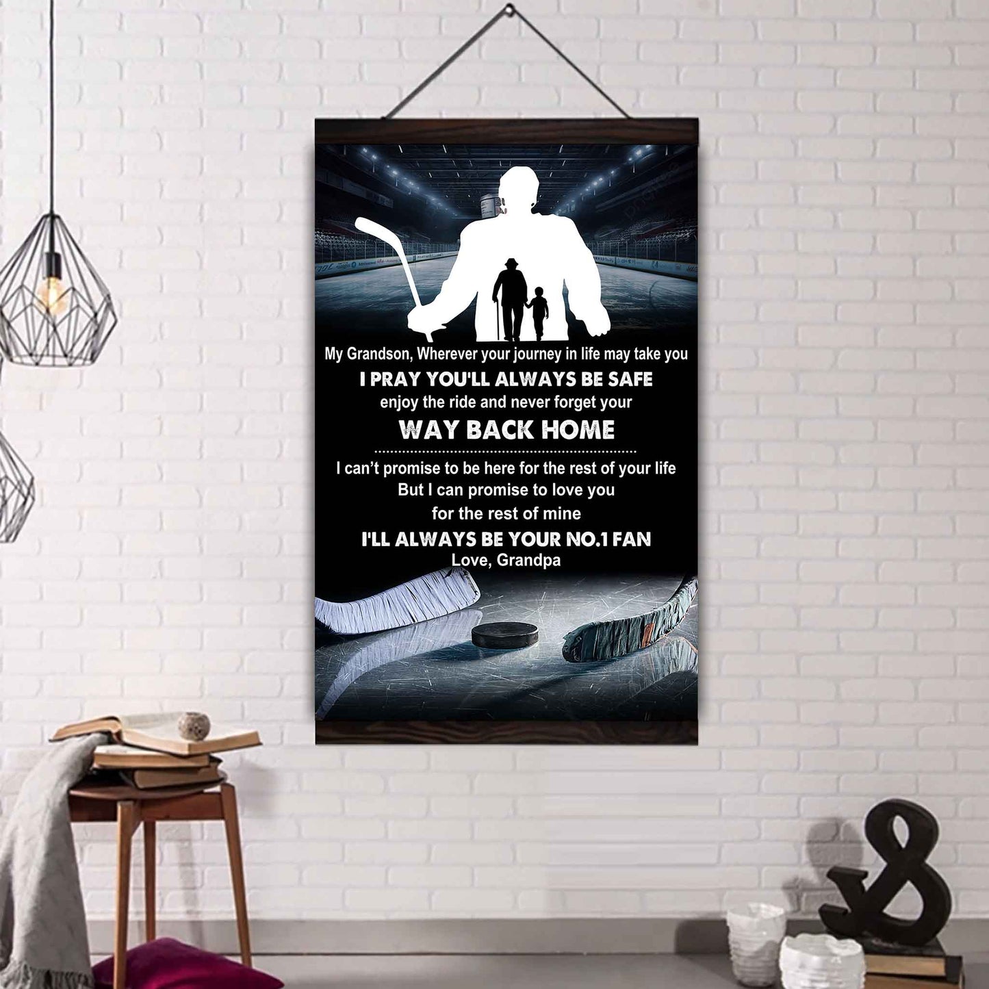 Tennis Poster Canvas Grandpa To Grandson - Never Forget Your Way Back Home I Will Always Your No 1 Fan