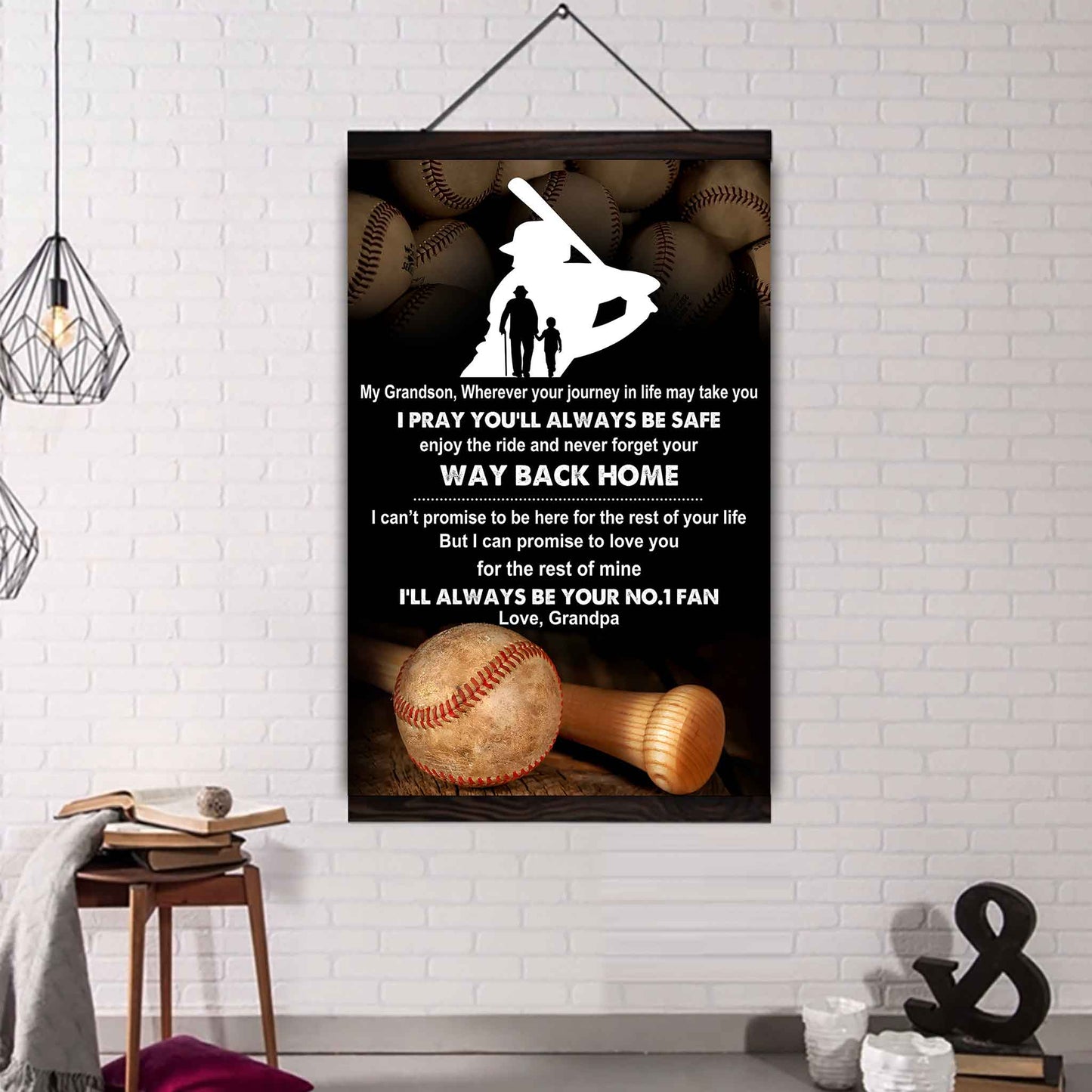 Tennis Poster Canvas Grandpa To Grandson - Never Forget Your Way Back Home I Will Always Your No 1 Fan