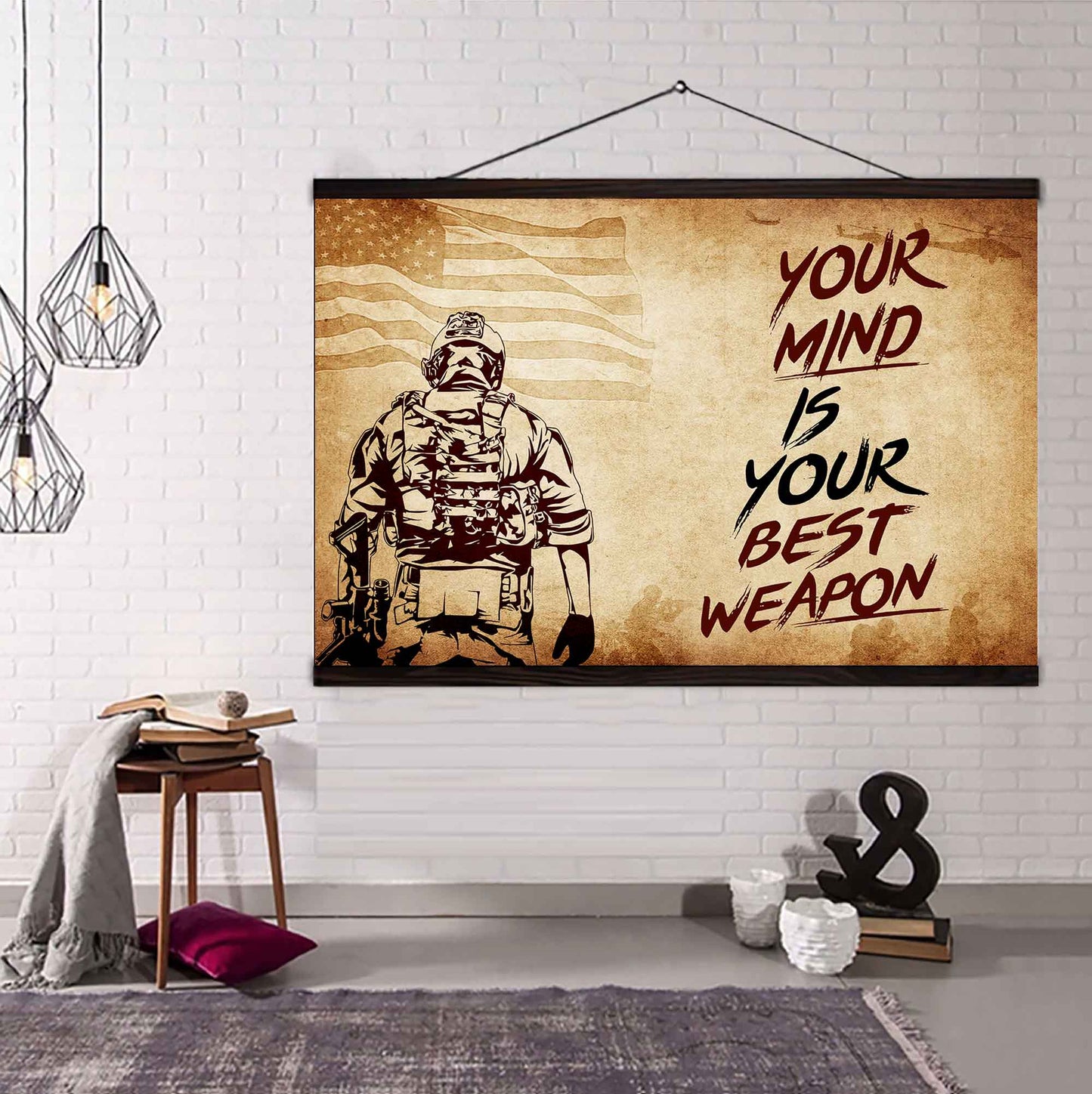 Soldier Poster Canvas Your Mind Is Your Best Weapon Best Gift