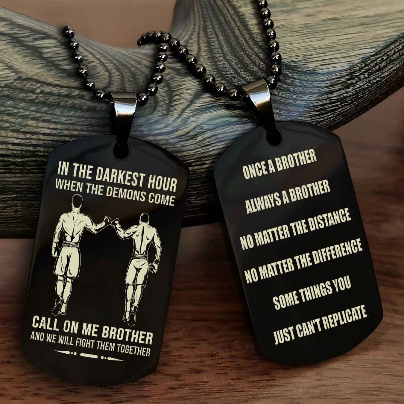TWD Customizable engraved dog tag double sided gift from brother Once A Brother Always A Brother