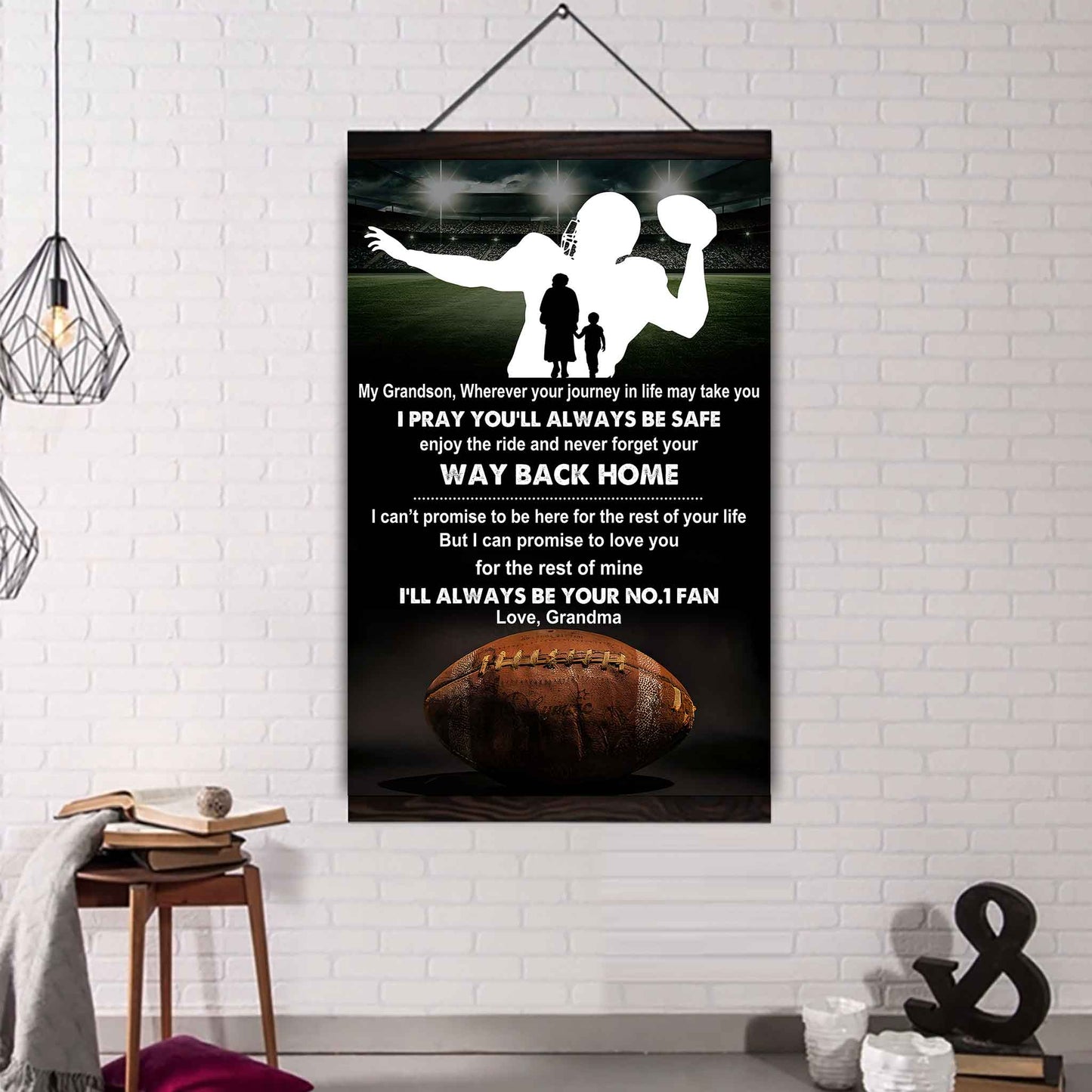 Tennis Poster Canvas Grandma To Grandson - Never Forget Your Way Back Home I Will Always Your No 1 Fan