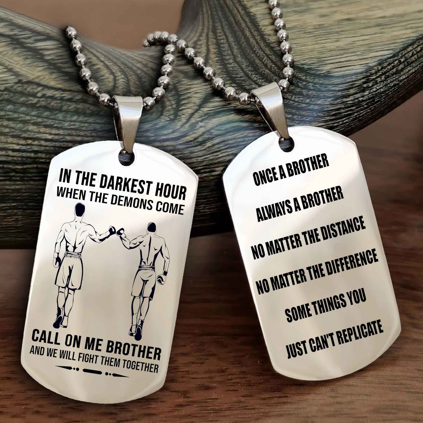 TWD Customizable engraved dog tag double sided gift from brother Once A Brother Always A Brother