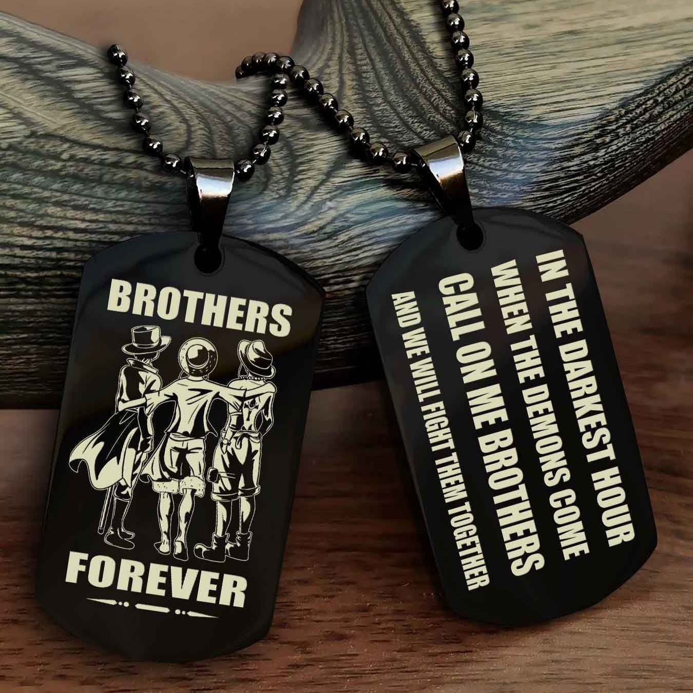 TWD Engraved Double Sided Dog Tag Call On Me Brother NAG Brothers Forever We Will Fight Them Together