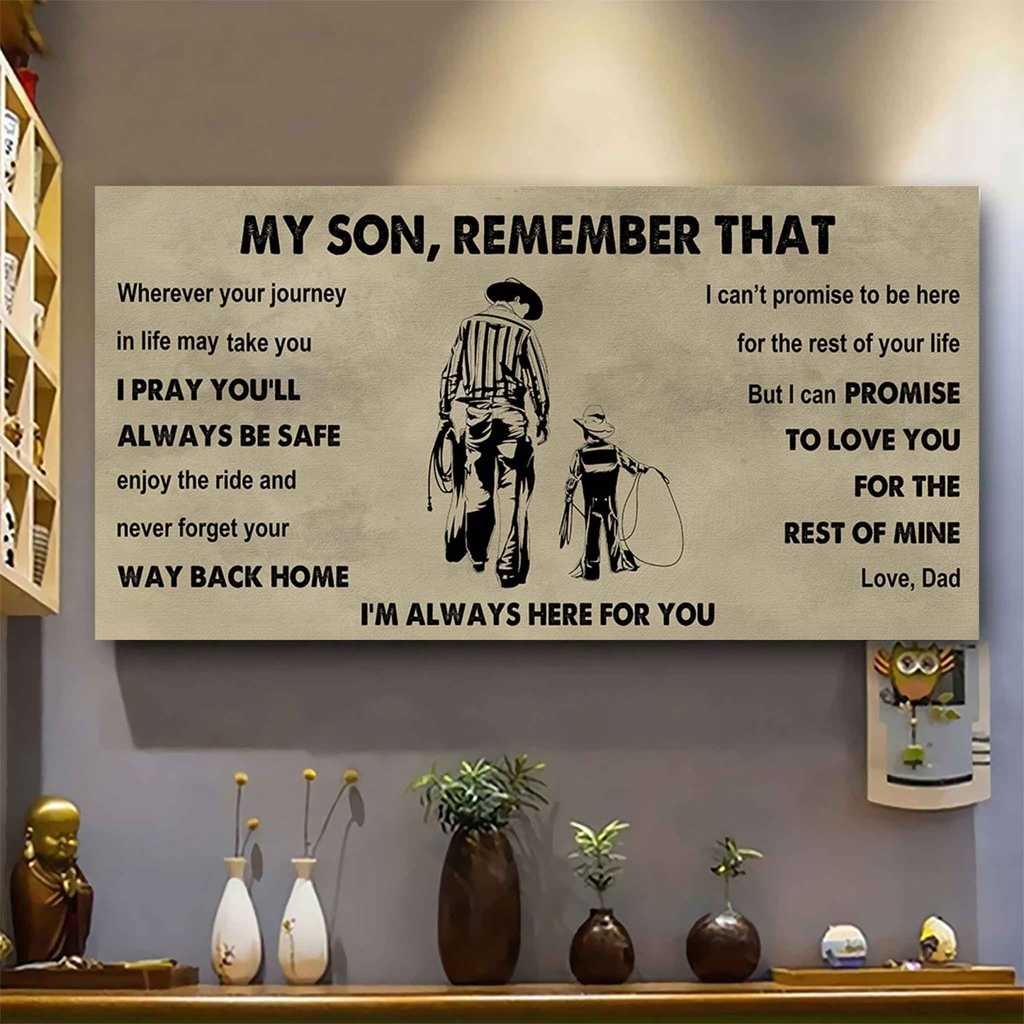 Personalized Sport Poster Canvas -  My Son Remember That Never Forget Your Way Back Home