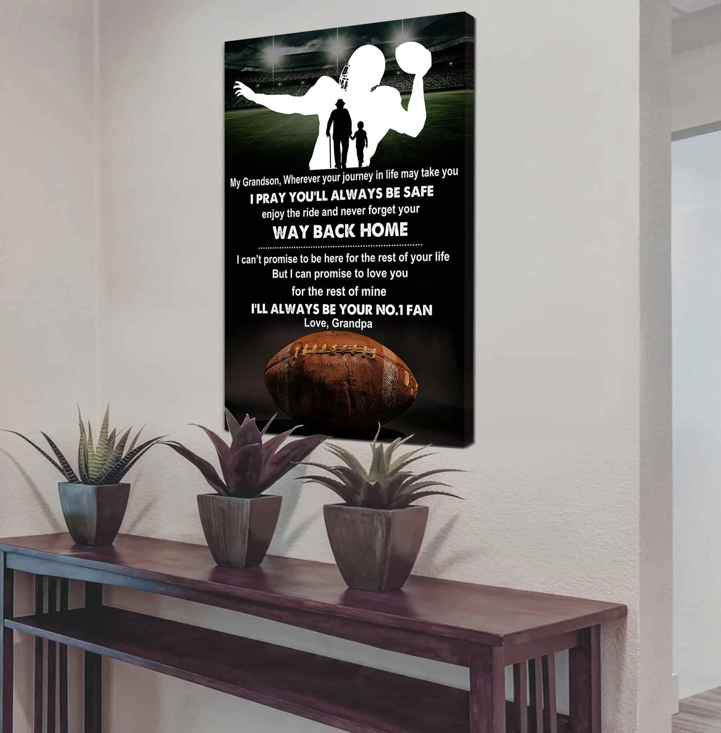 Tennis Poster Canvas Grandpa To Grandson - Never Forget Your Way Back Home I Will Always Your No 1 Fan