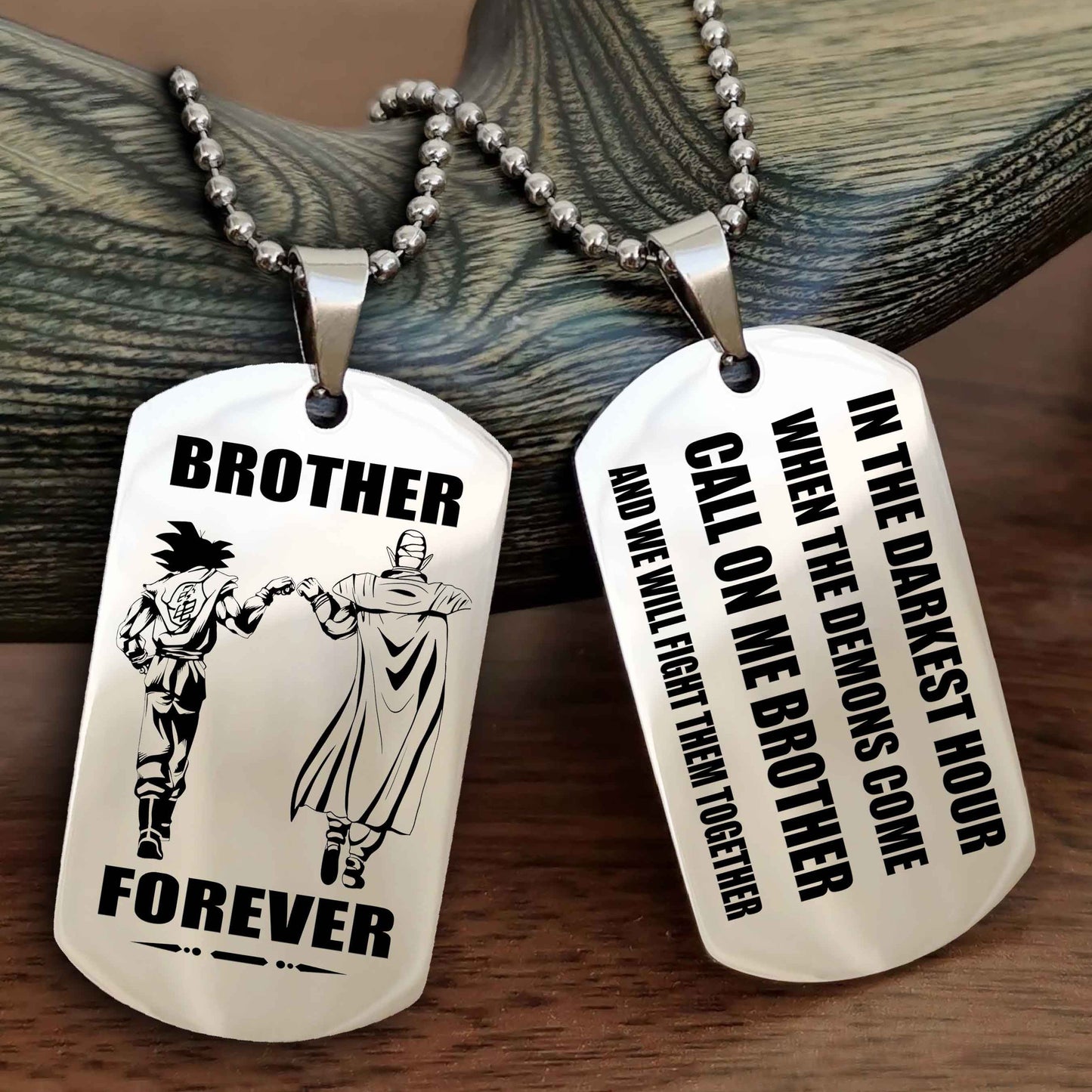 OP team 3 Engraved Double Sided Dog Tag Call On Me Brother NAG Brothers Forever We Will Fight Them Together