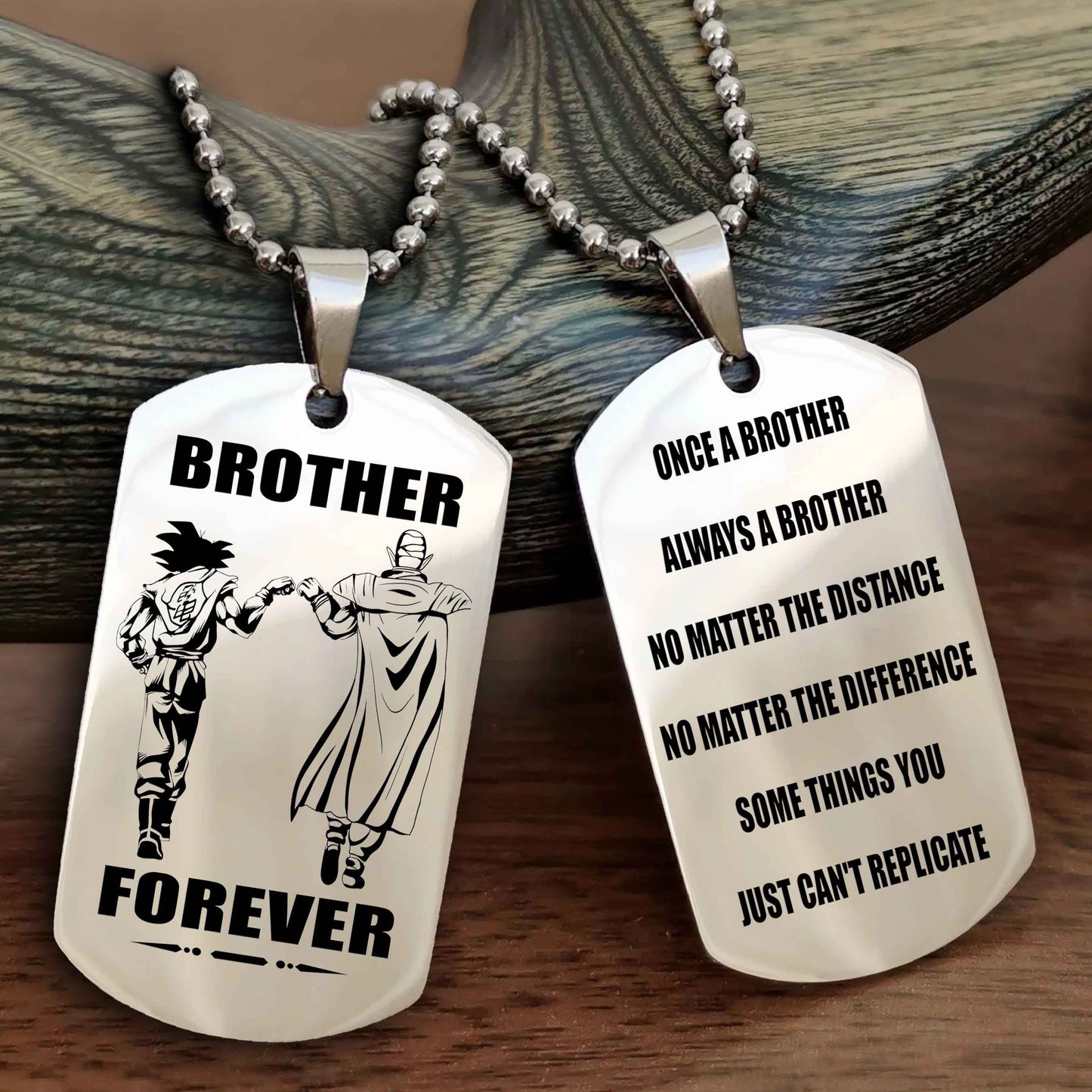 TWD Customizable engraved dog tag double sided gift from brother - Brother Forever Once A Brother Always A Brother