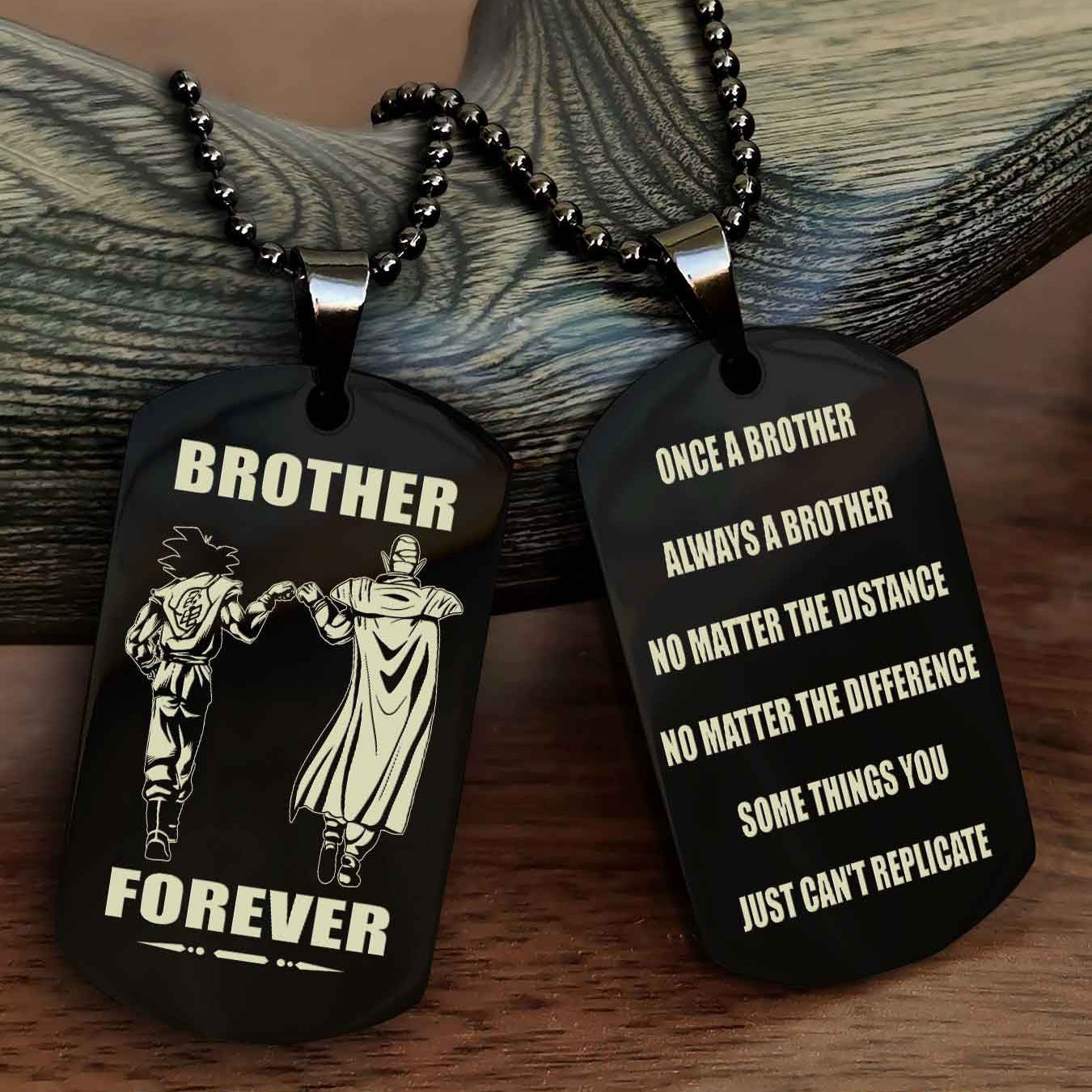 TWD Customizable engraved dog tag double sided gift from brother - Brother Forever Once A Brother Always A Brother