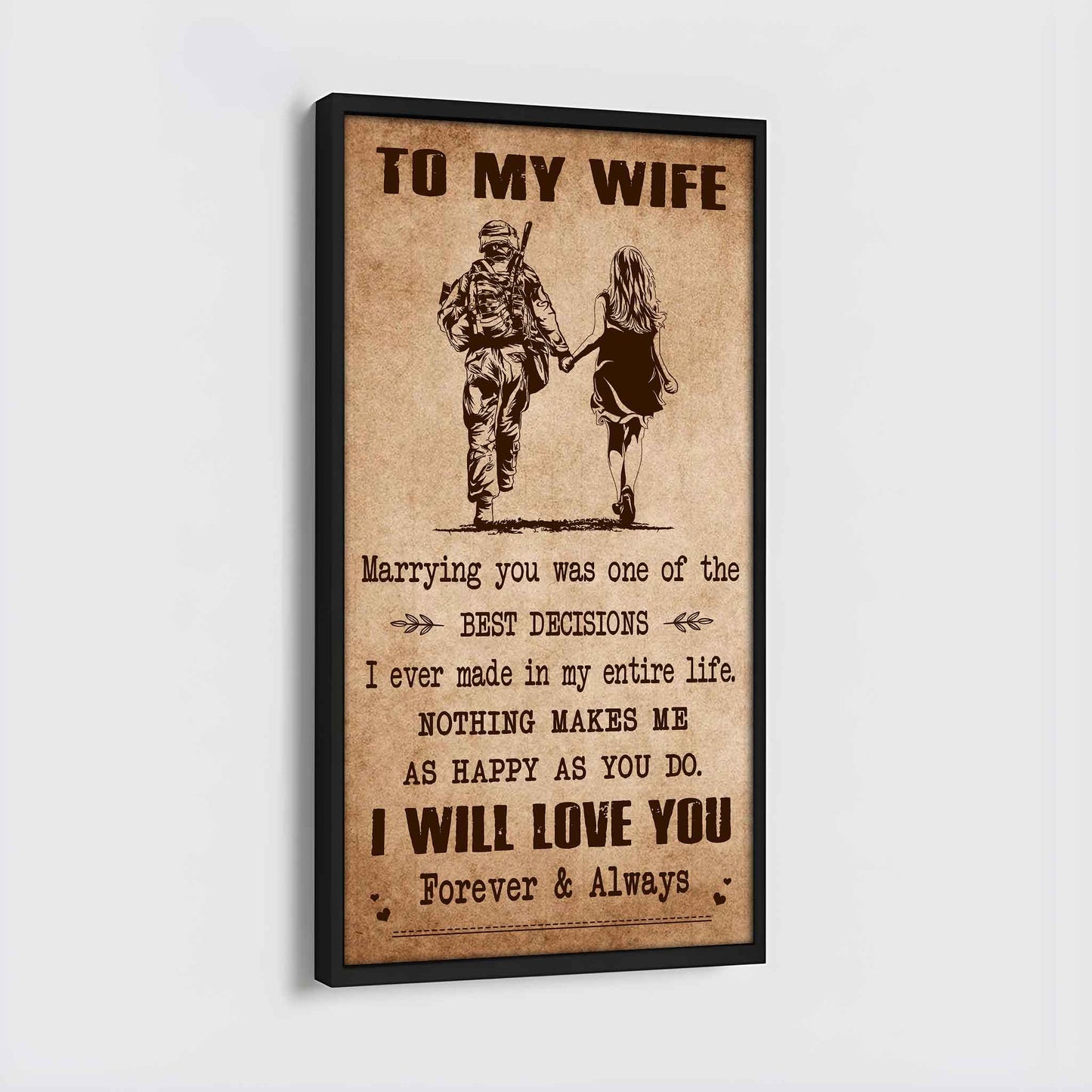 Poster Canvas To My Wife Marrying You Was One Of The Best Decisions - I Will Love You Forever And Always Gift For Your Wife