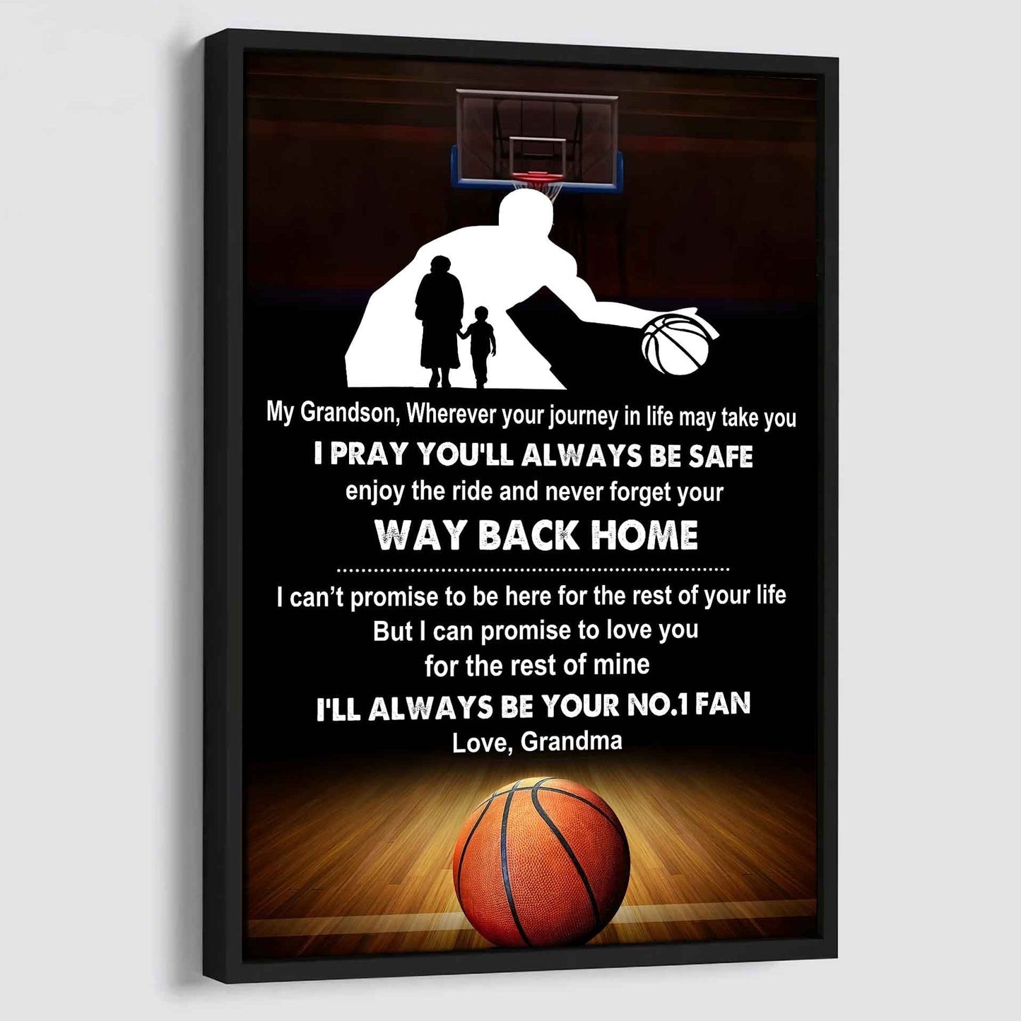 Tennis Poster Canvas Grandma To Grandson - Never Forget Your Way Back Home I Will Always Your No 1 Fan