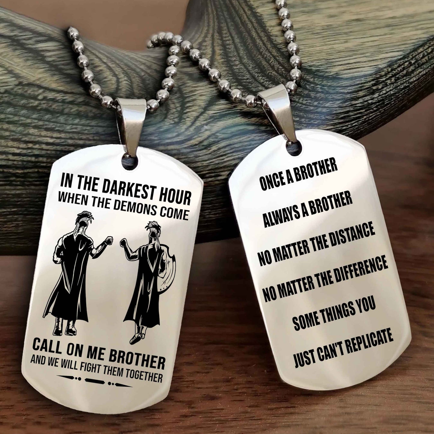 TWD Customizable engraved dog tag double sided gift from brother Once A Brother Always A Brother